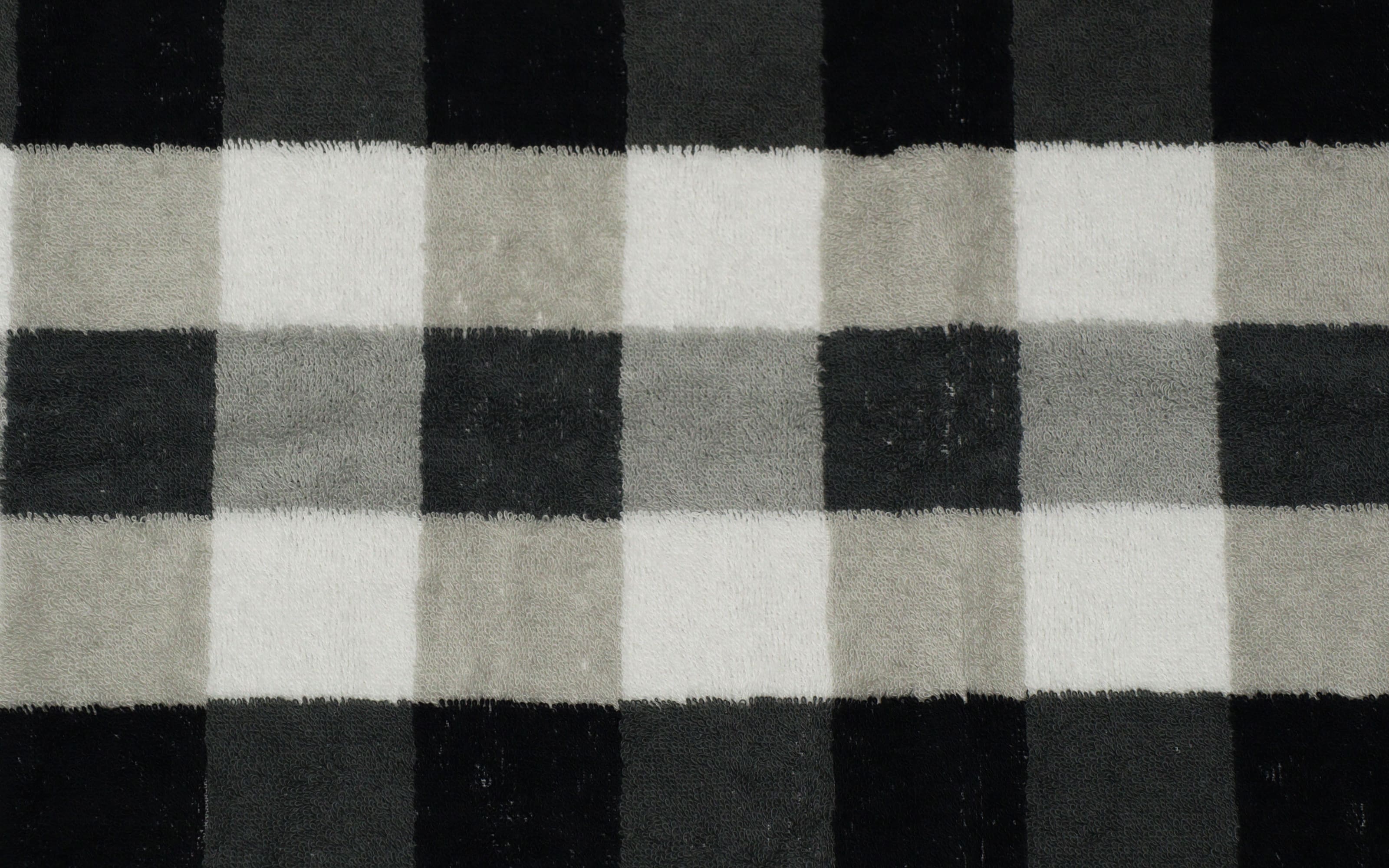Duschtuch Karo, schwarz/weiß/grau, 70 x 140 cm