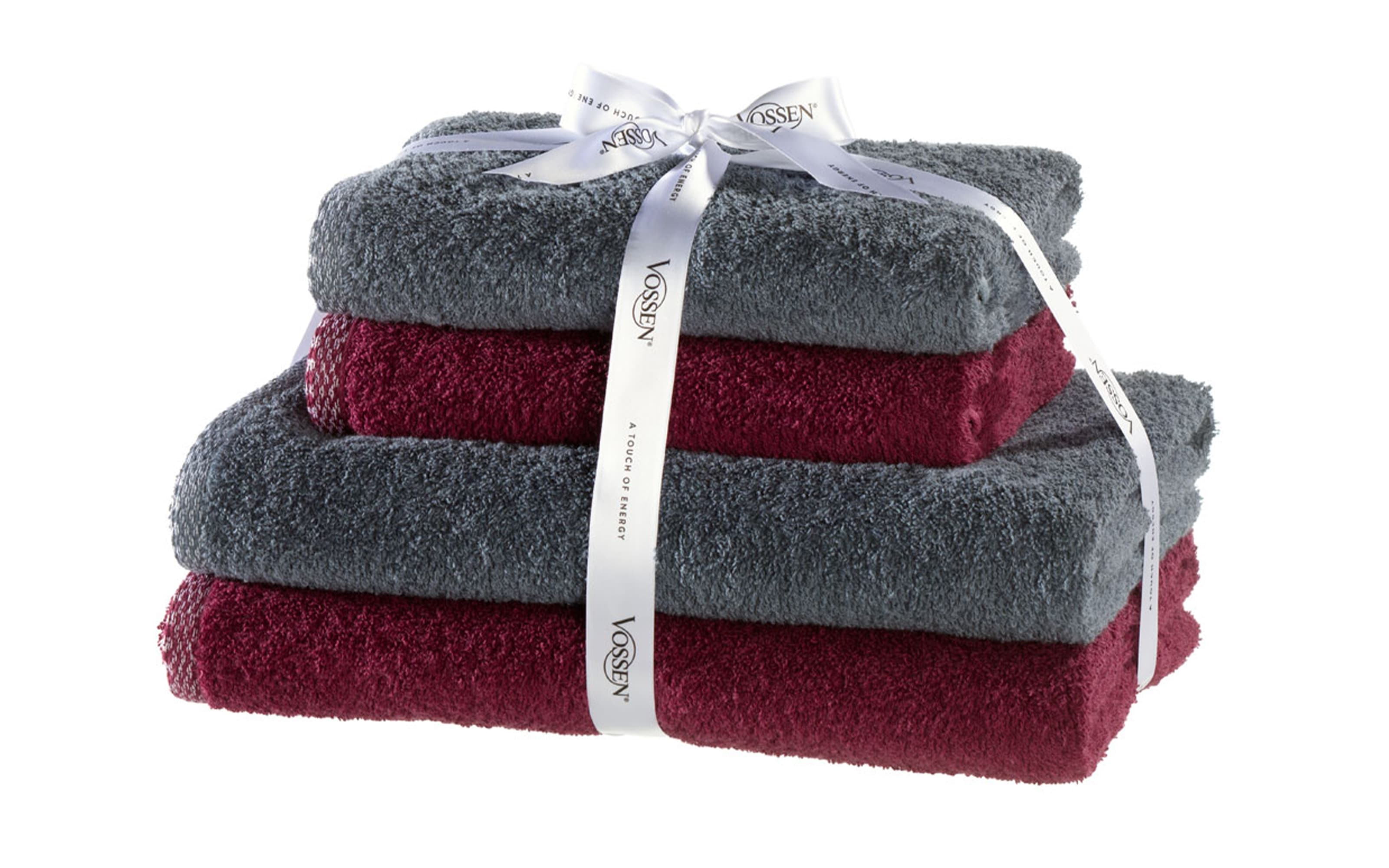 Handtuch-Set Basis Clash, flanell/burgundy