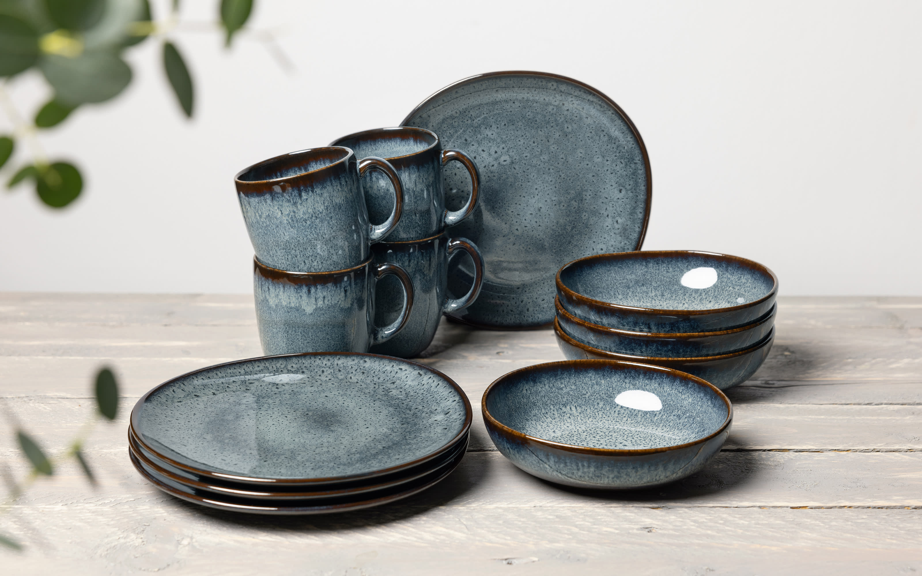 Frühstücksset Lave gris, grau, 12-teilig