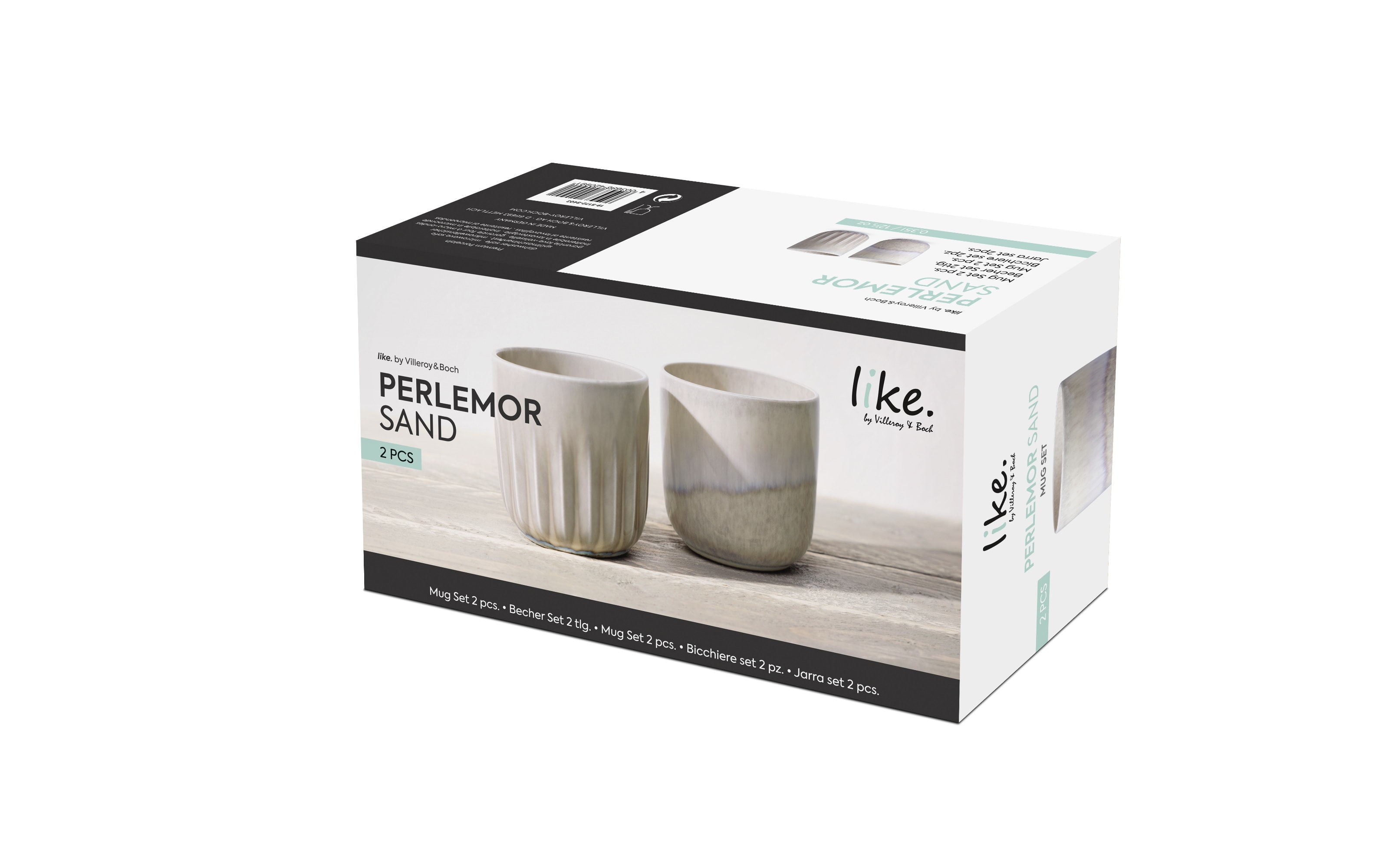 Becher-Set Perlemor, sand, 2-teilig