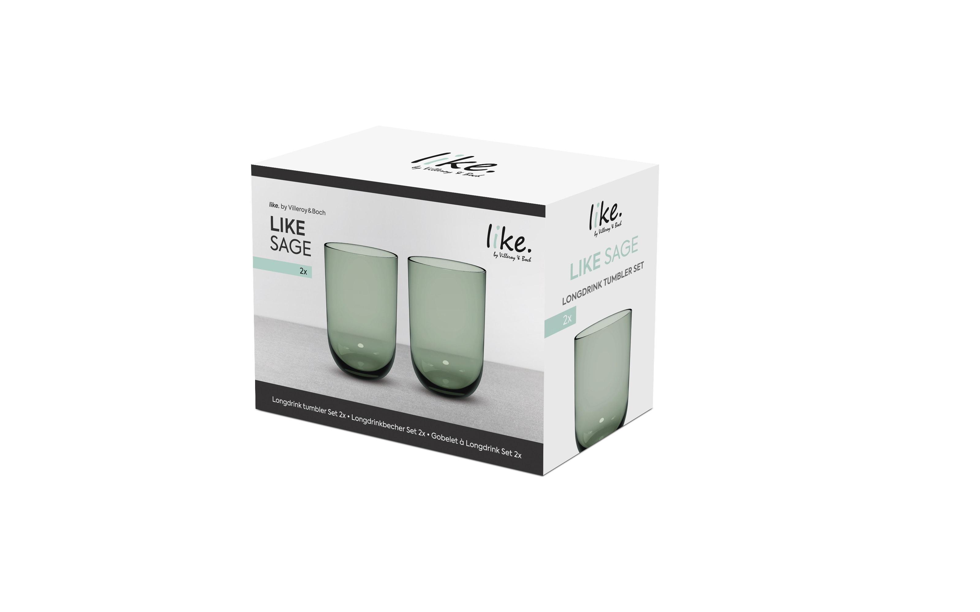 2er-Set Longdrinkbecher sage, Like Sage, 380 ml