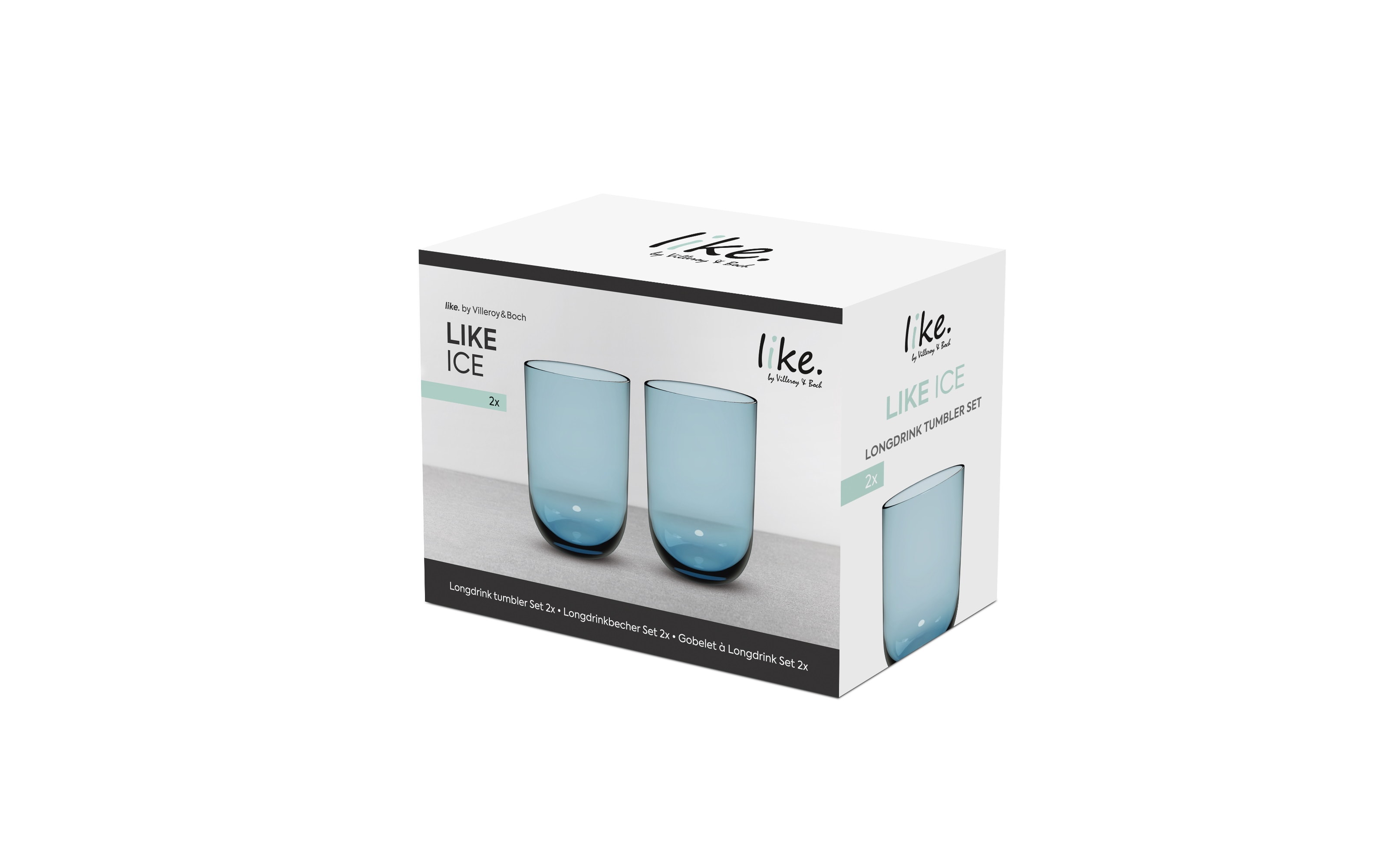 2er-Set Longdrinkbecher sage, Like Ice, 380 ml