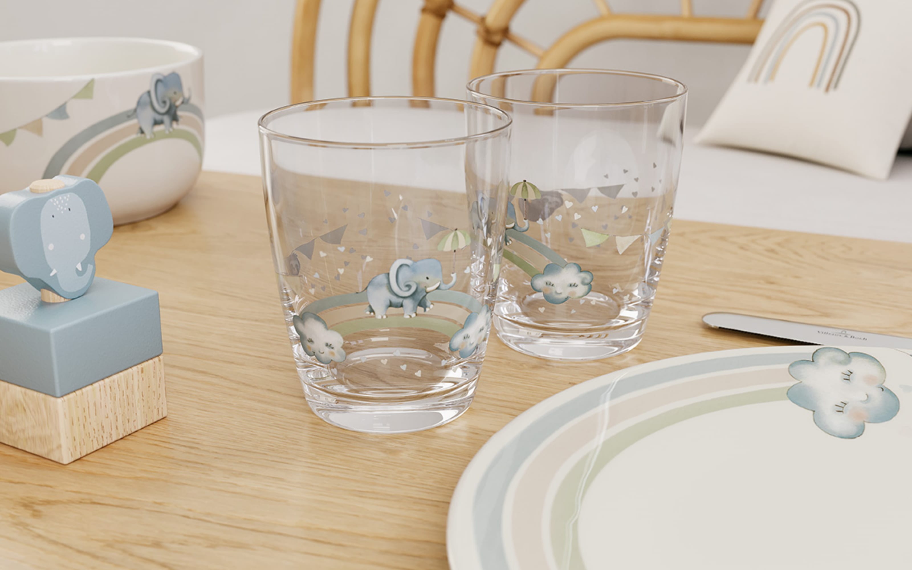 Kinderglas-Set Like an Elephant, 2-teilig