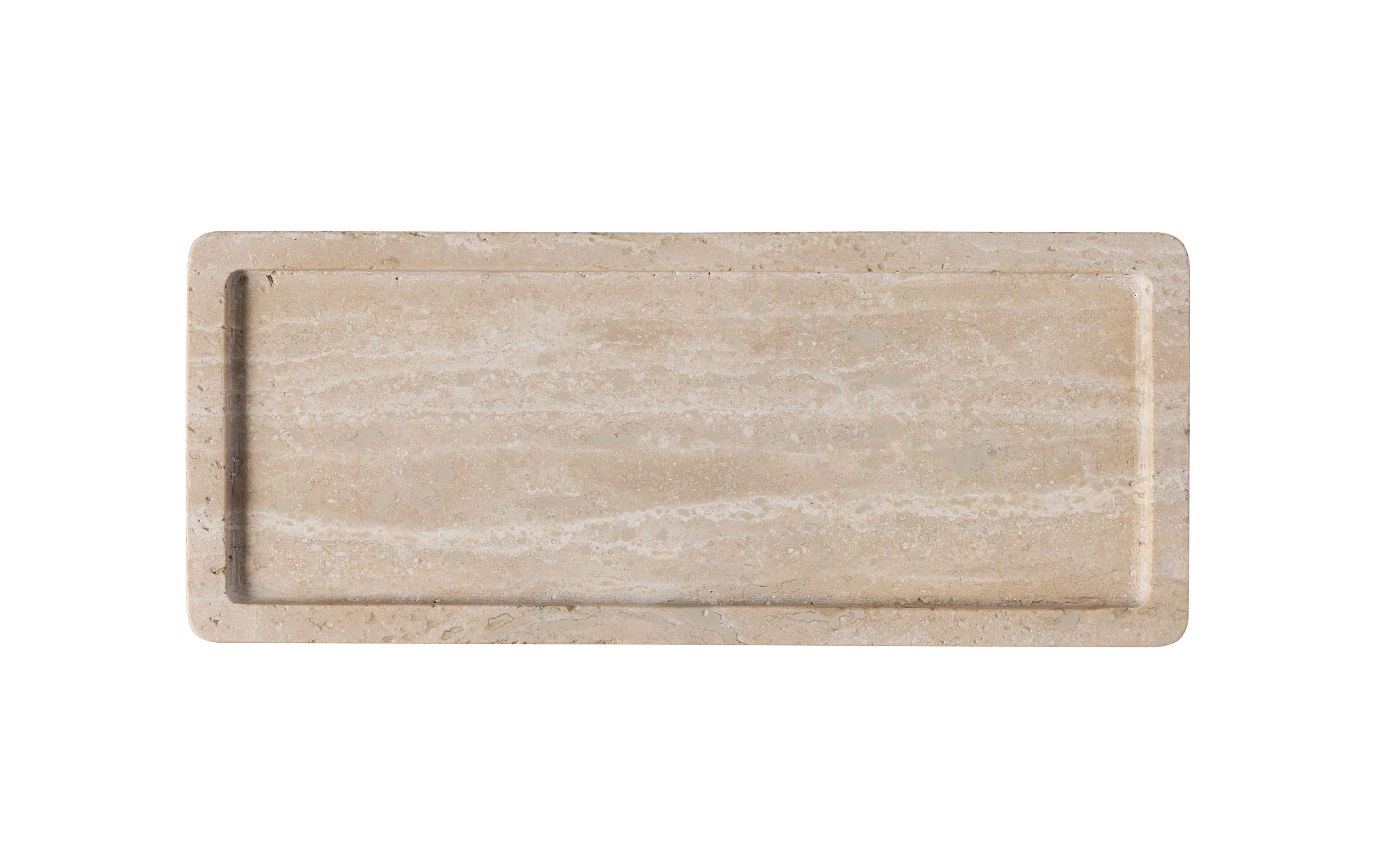 Servierplatte Manufacture Travertine, beige, 25,5 x 10,5 cm