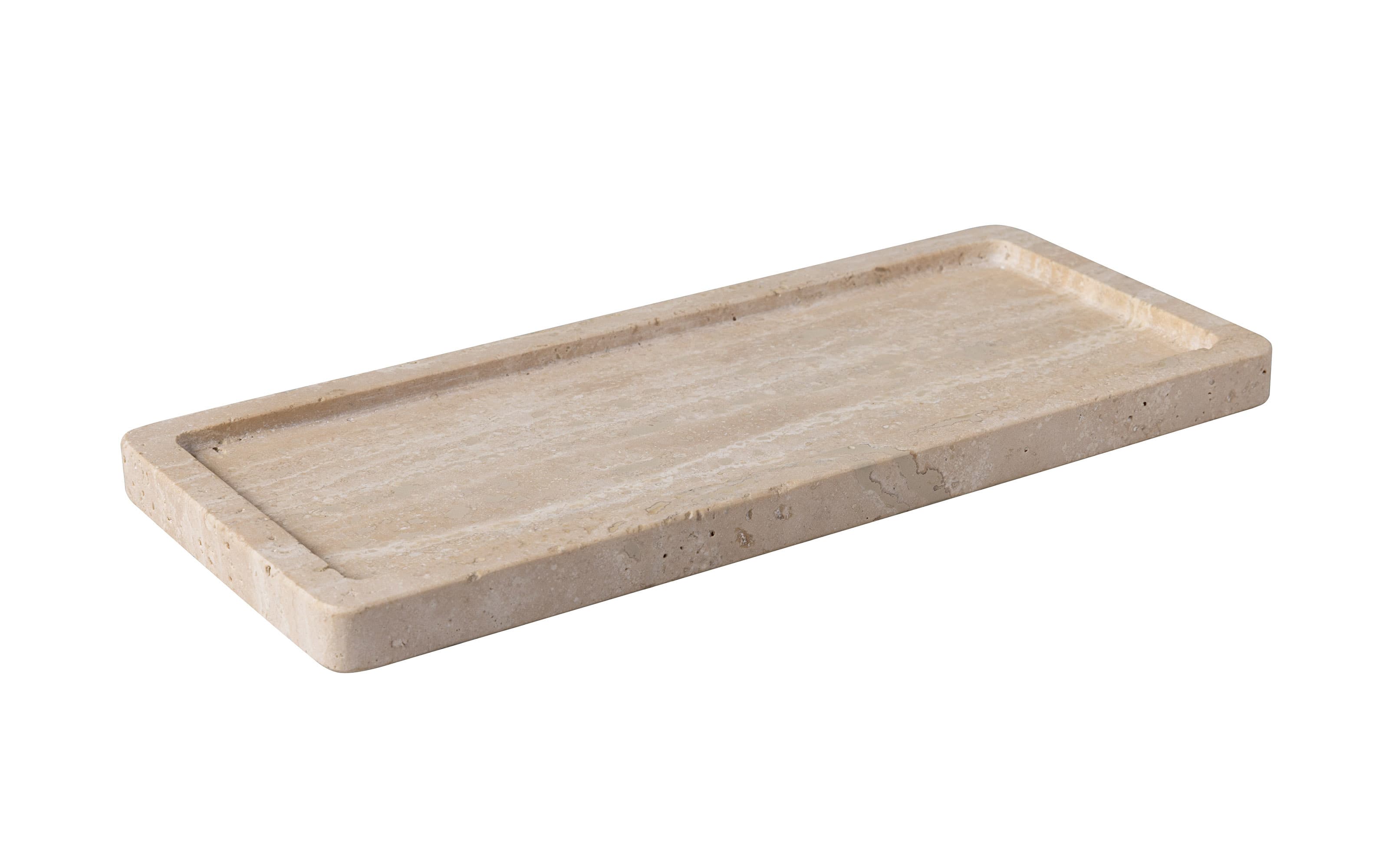 Servierplatte Manufacture Travertine, beige, 25,5 x 10,5 cm