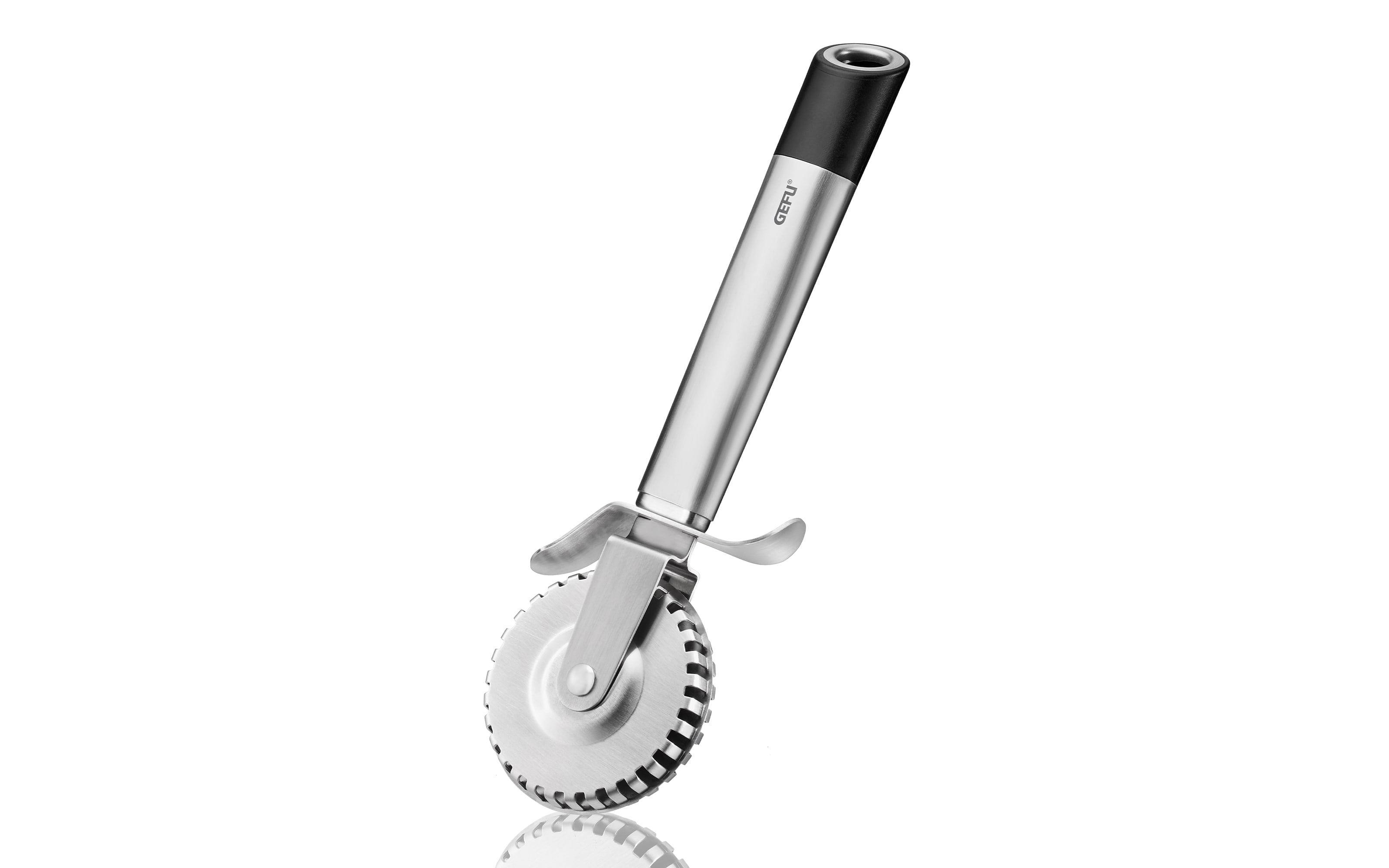 Ravioli- und Maultaschenrad Primeline, schwarz, silber, 19 cm