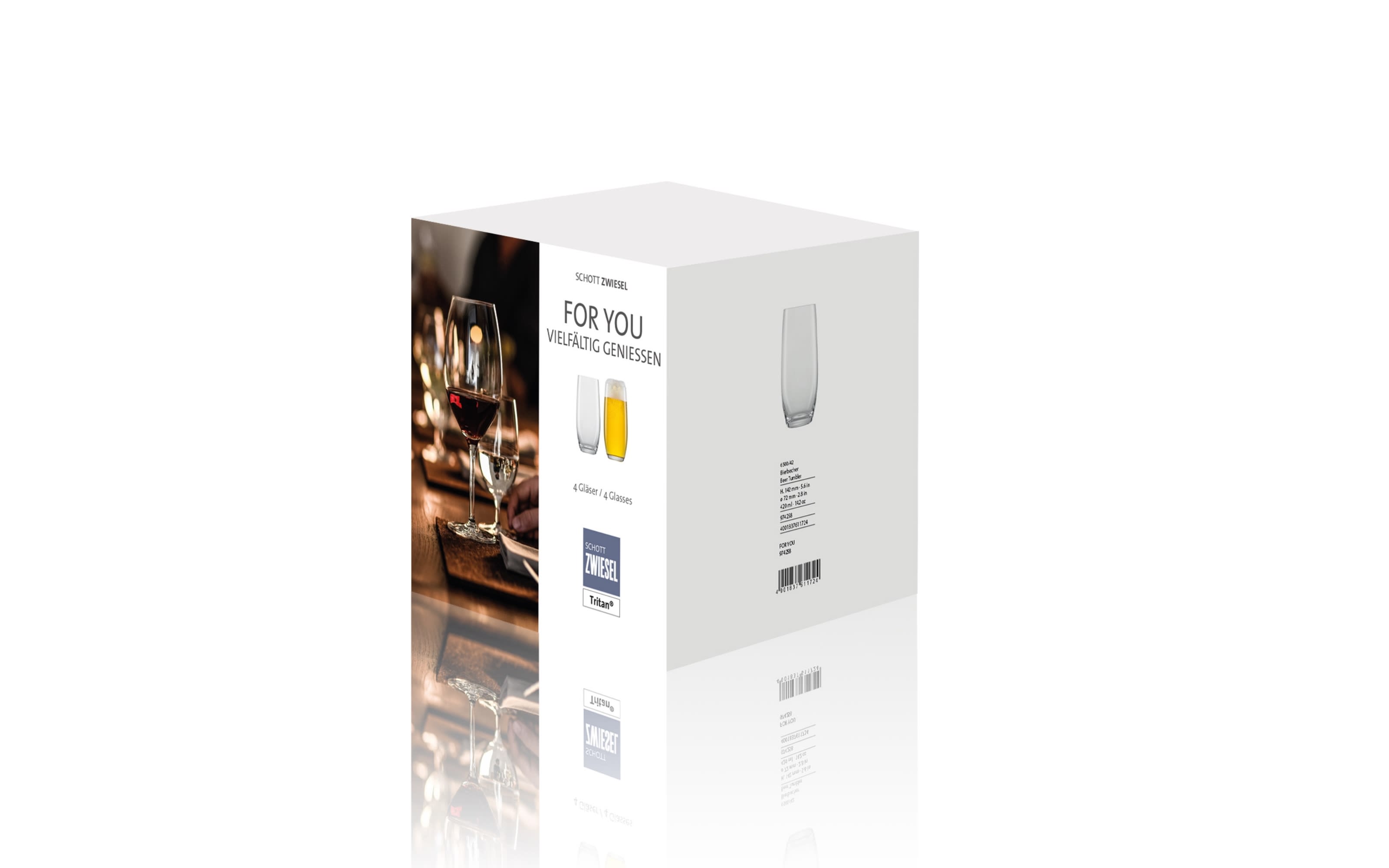 Bierbecher 430 ml For You, 4-teilig