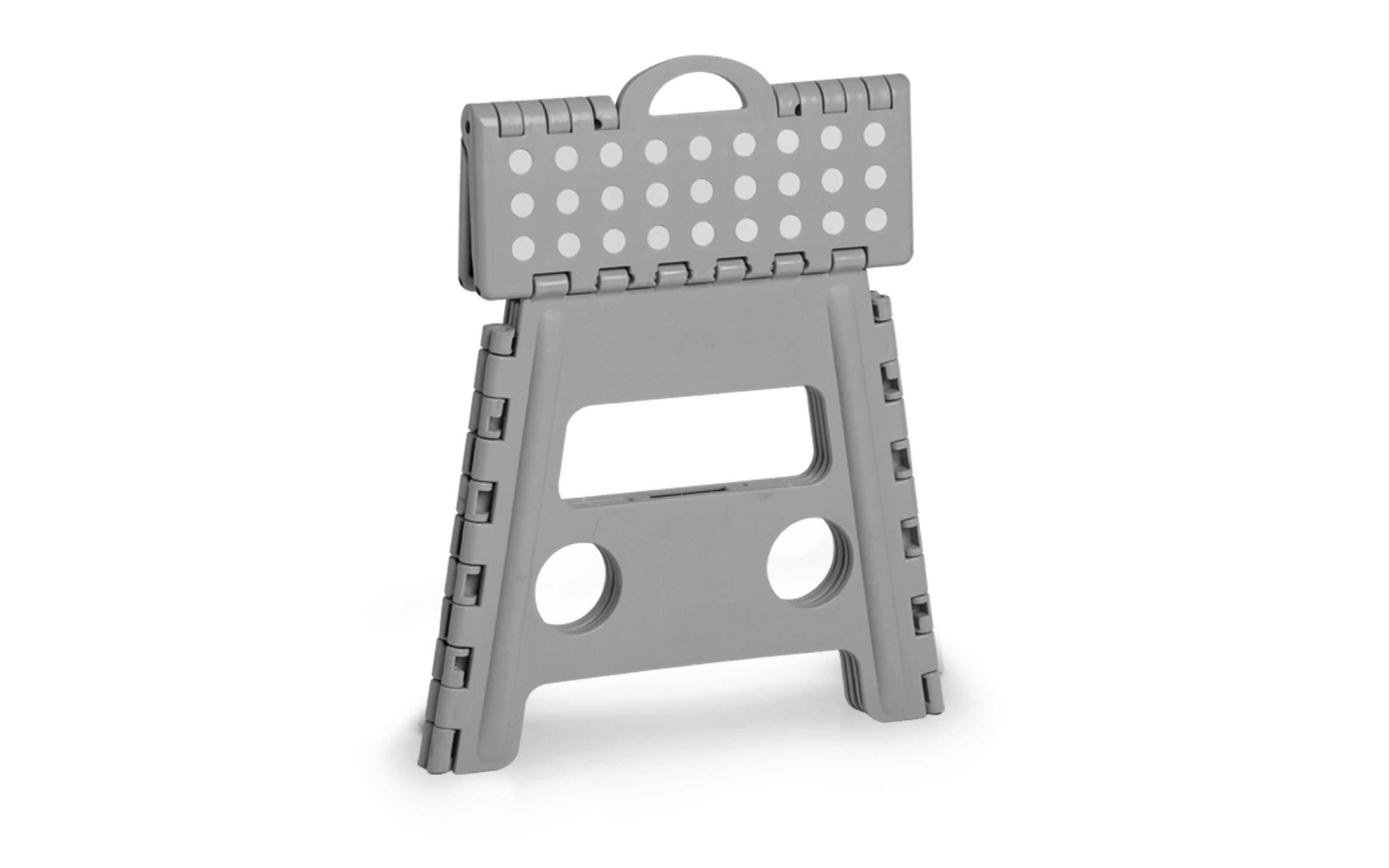 Klapphocker in grau, 37 x 30 x 32 cm