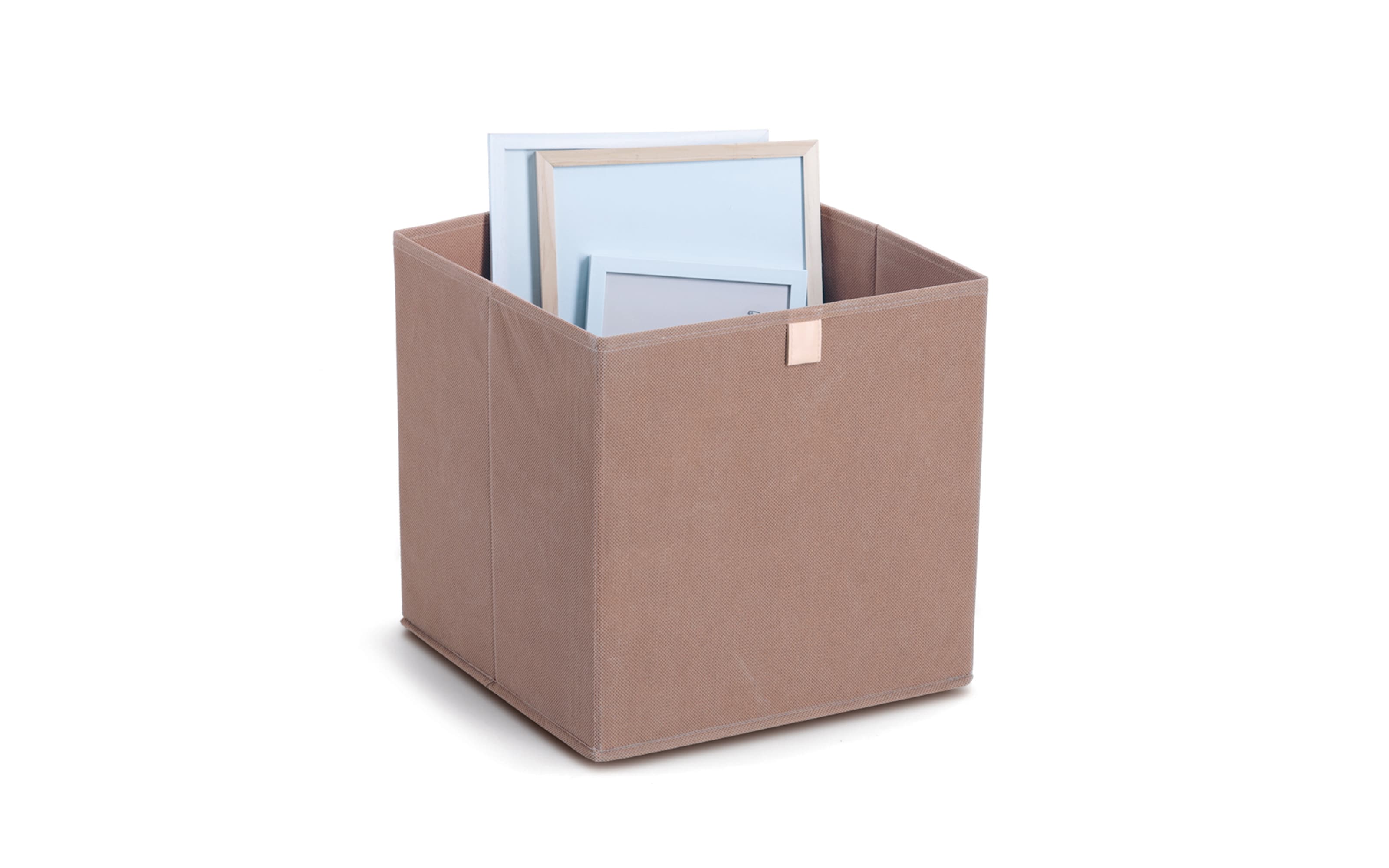 Aufbewahrungsbox Vlies, mocca, 32 x 32 cm