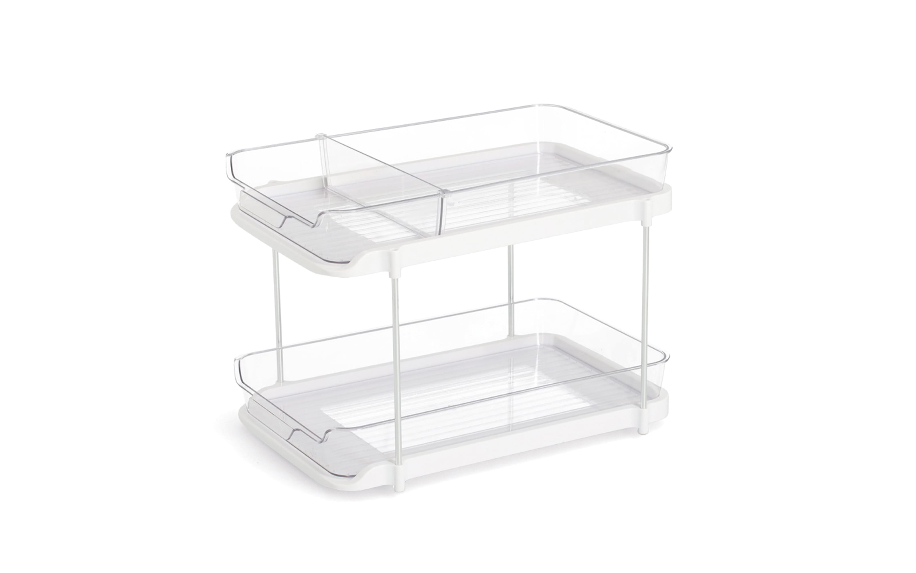 Etagenregal, weiß/transparent, 33,3 x 21,3 cm