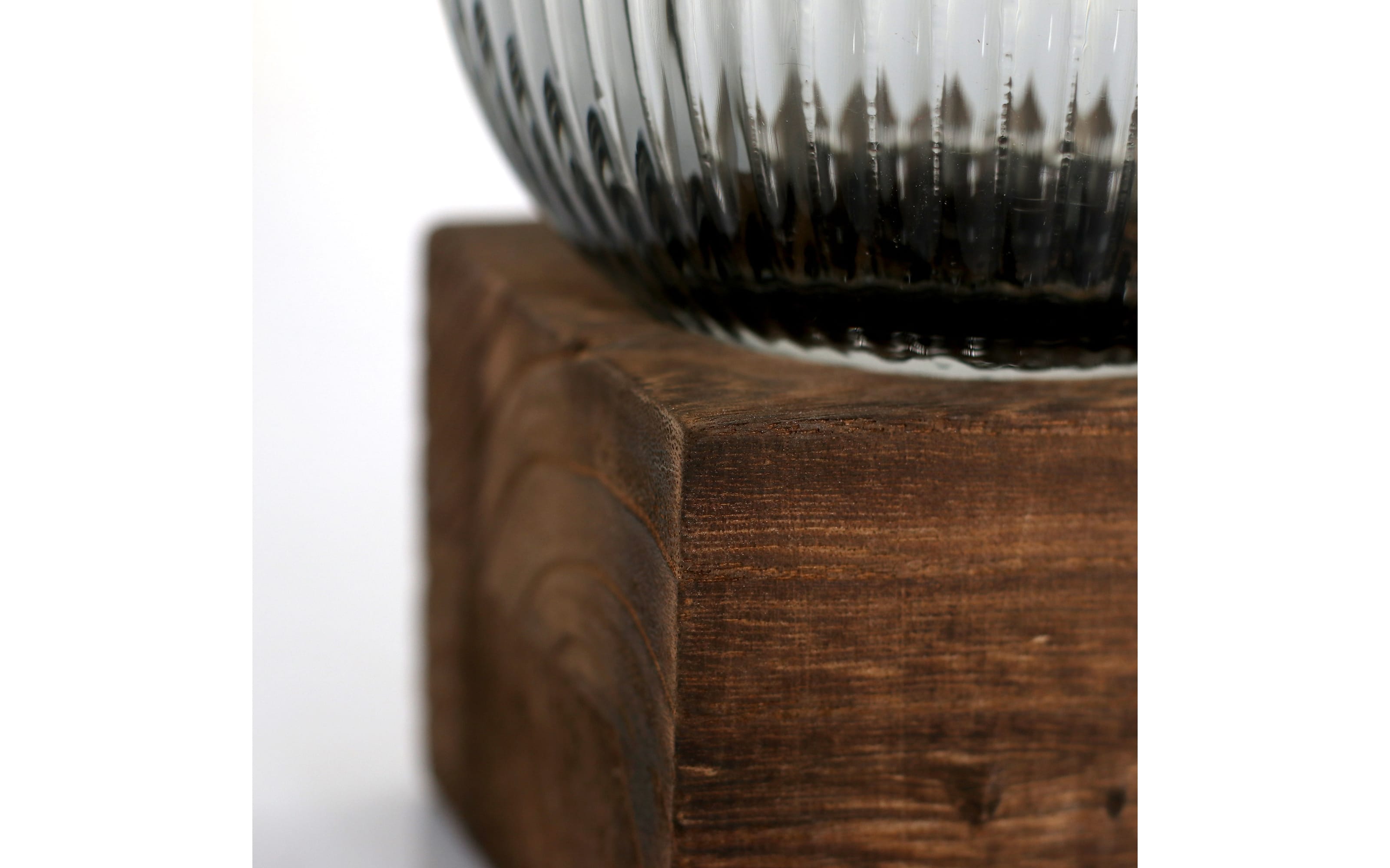 Glasvase/Windlicht, grau/braun, 12 x 31 cm