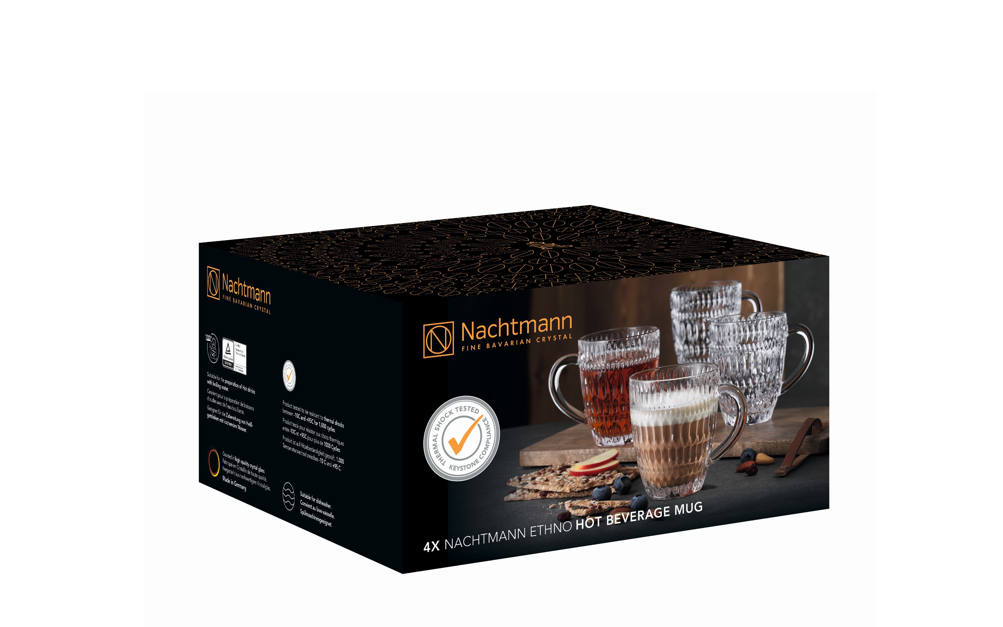 Frühstücksbecher Set Ethno, 392 ml, 4 teilig