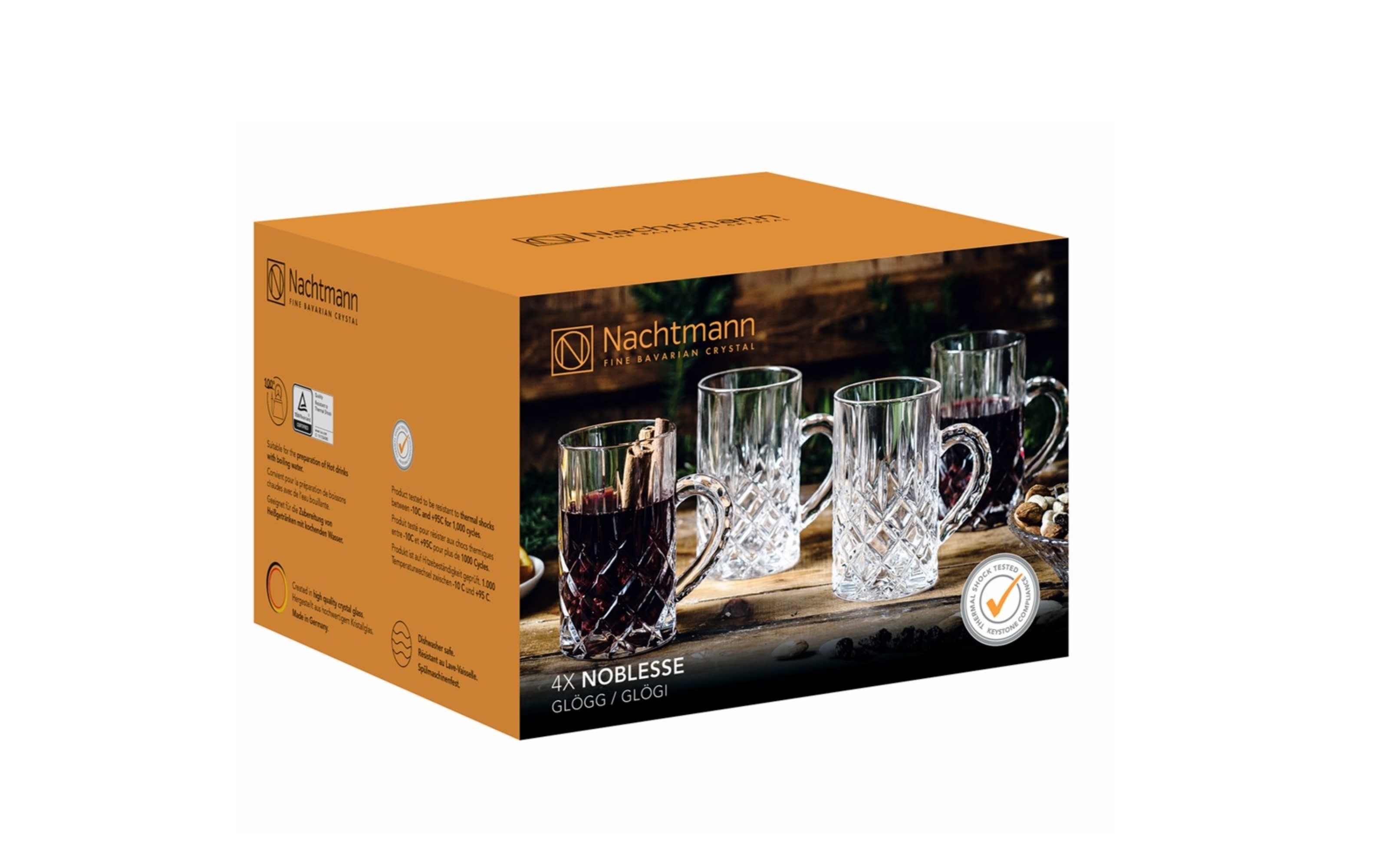 Glühwein Glas für Heißgetränke, 4er-Set