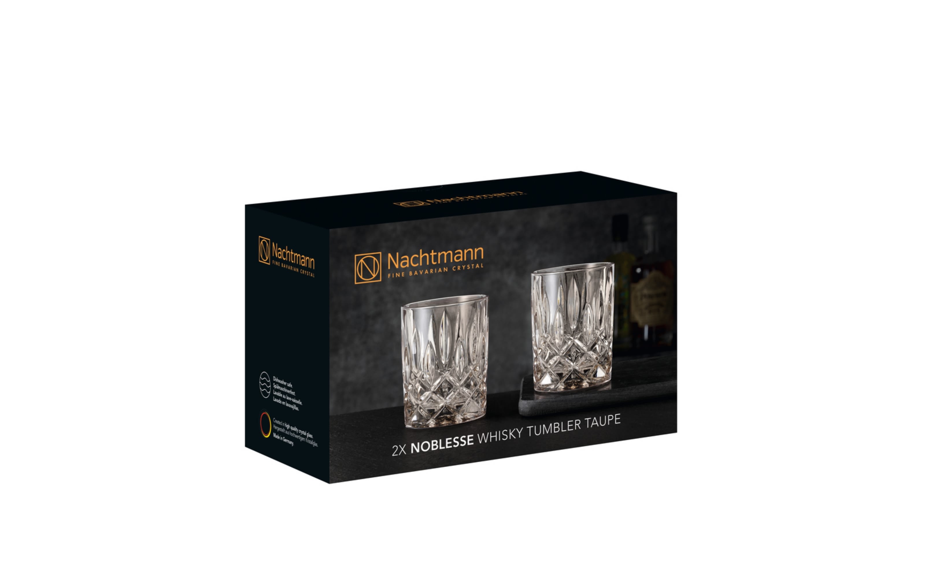 Whiskybecher Noblesse in taupe, 2-teilig