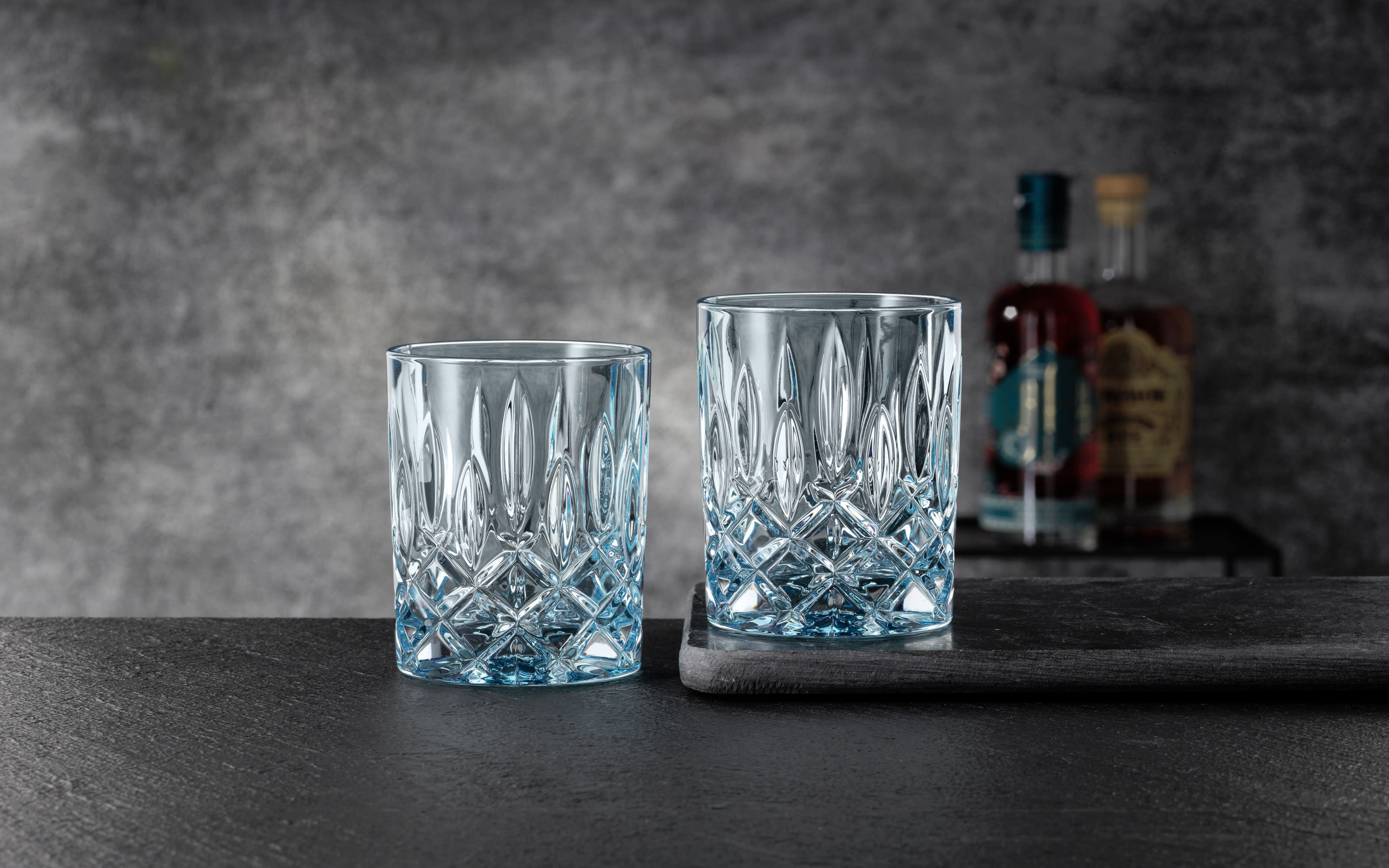 Whiskybecher Noblesse farbig in aqua, 2-teilig