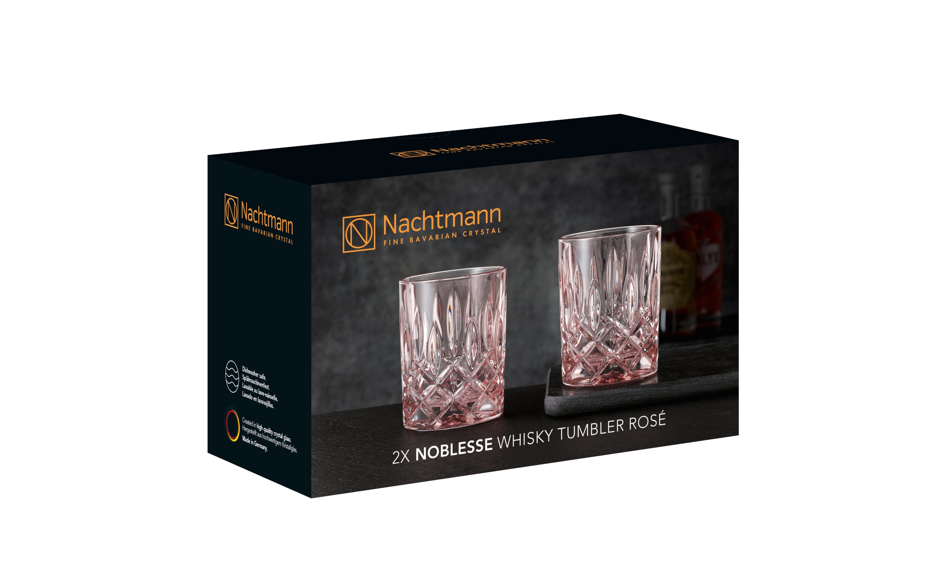 Whiskybecher Noblesse farbig in rose, 2-teilig