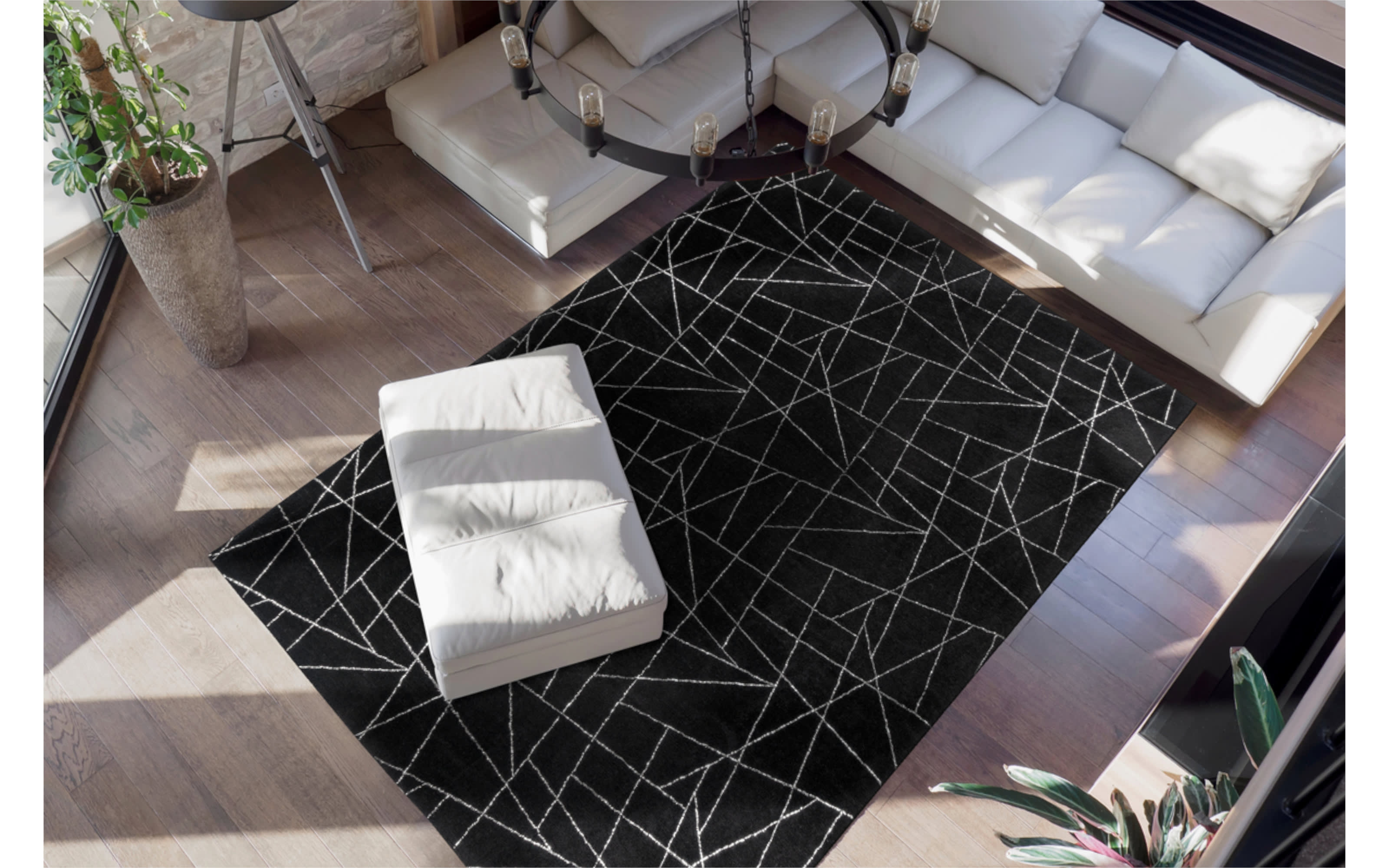 Teppich Bijou 125 in schwarz/silber, ca. 160 x 230 cm