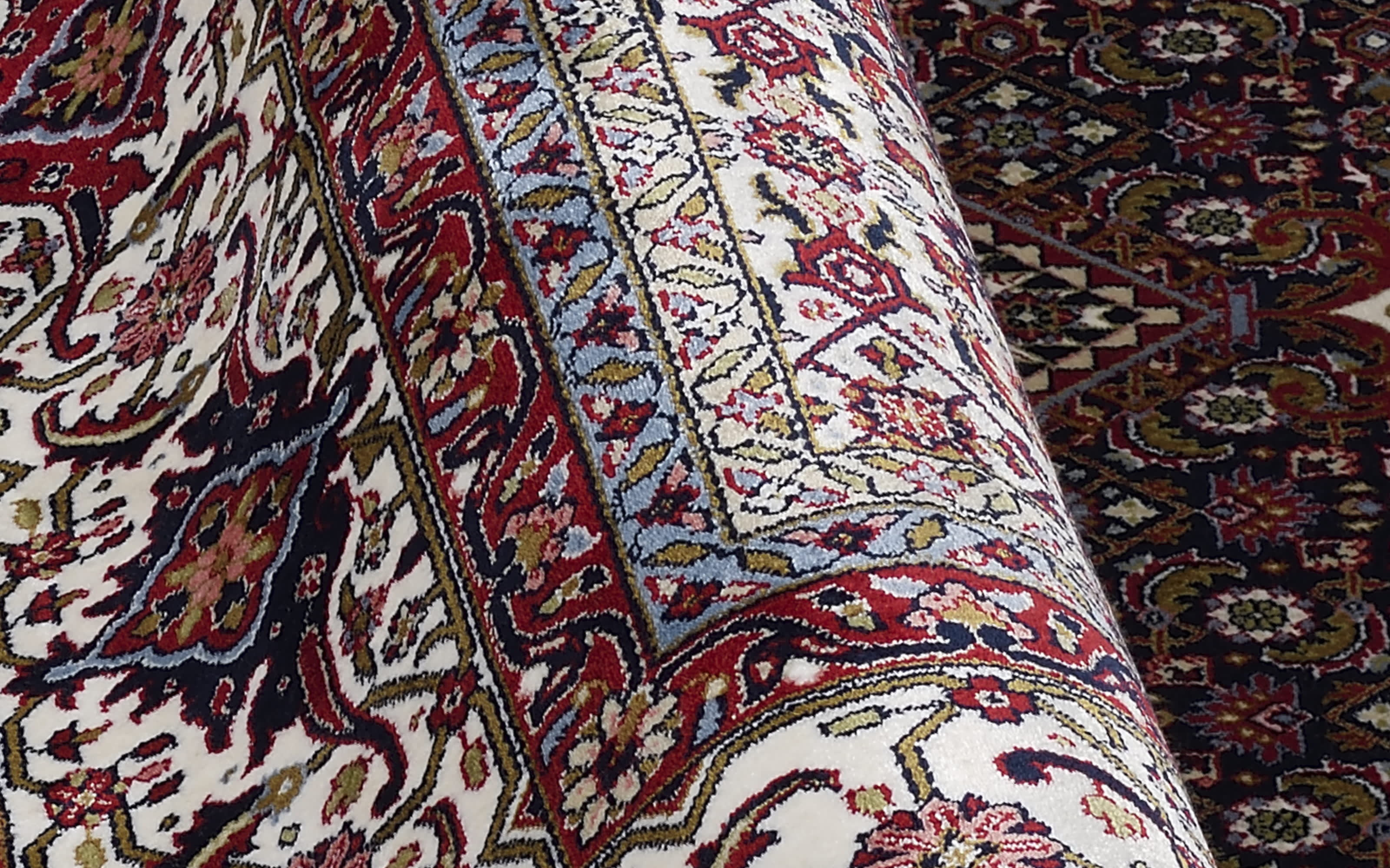 Teppich Seidenwind Bidjar, rot/blau, 200 x 290 cm