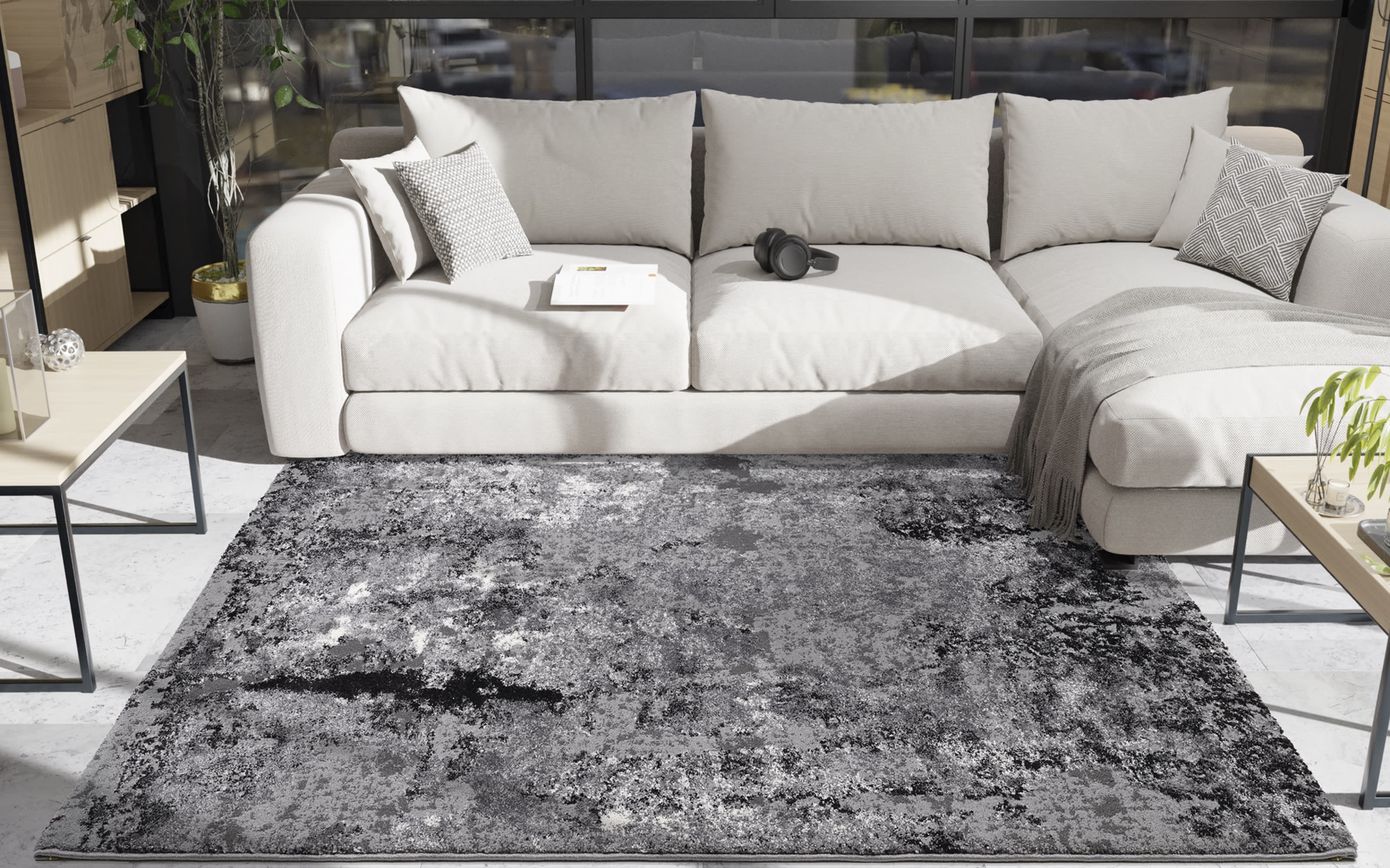 Teppich Starlight Echo, grau, 160 x 230 cm