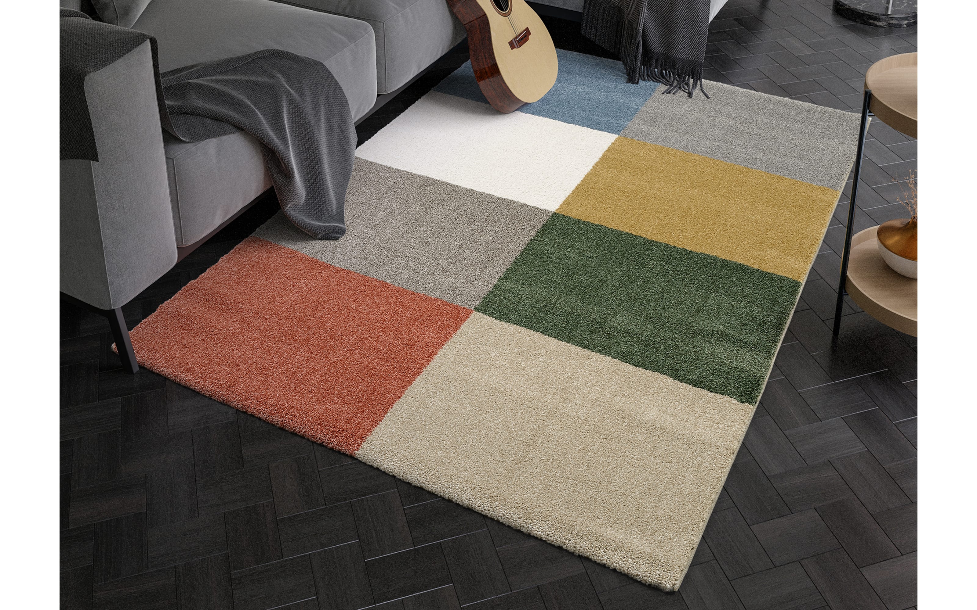 Teppich Kristall Uni, bunt, 160 x 230 cm
