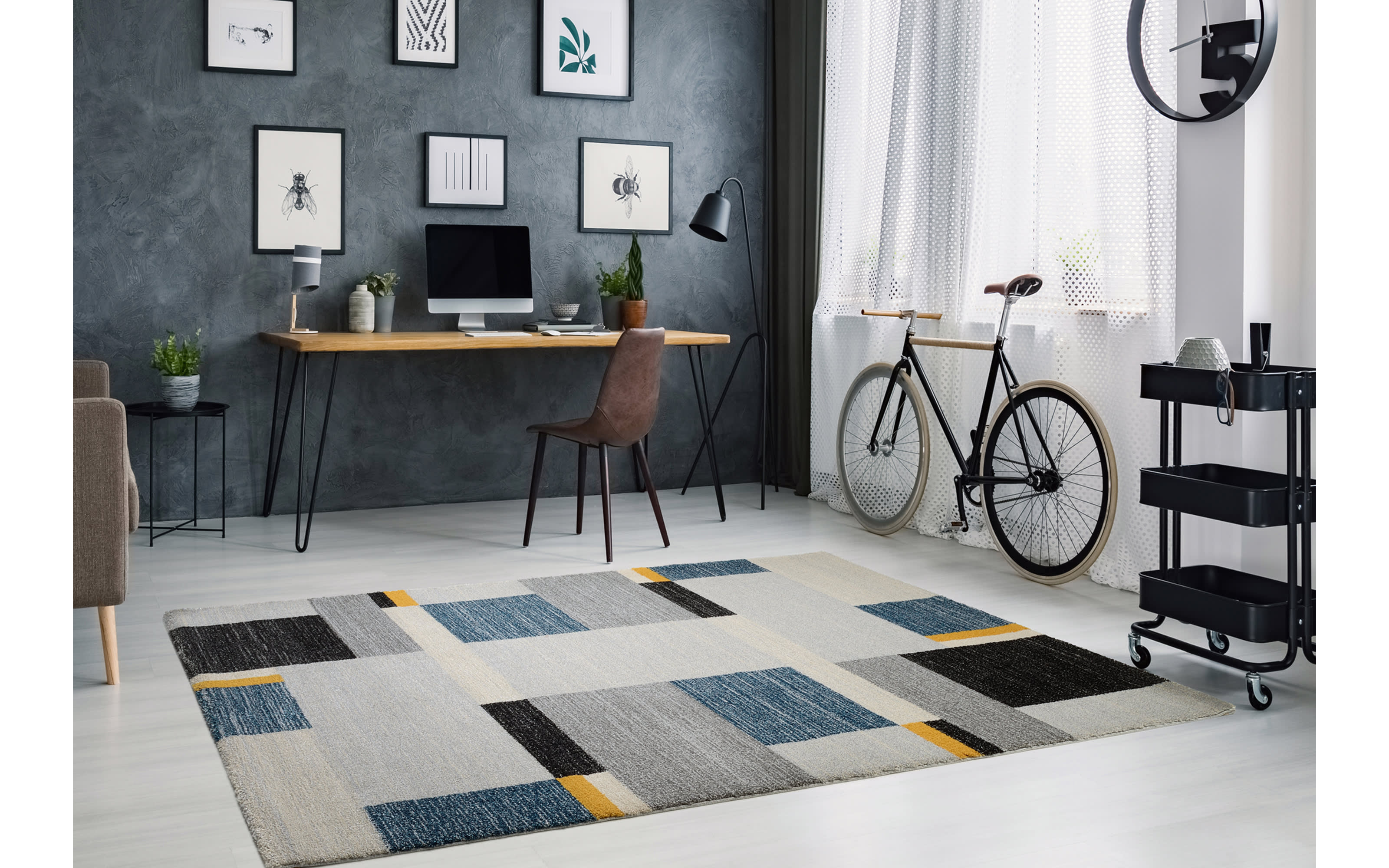 Teppich Ballance Allure, grau/blau, 160 x 230 cm