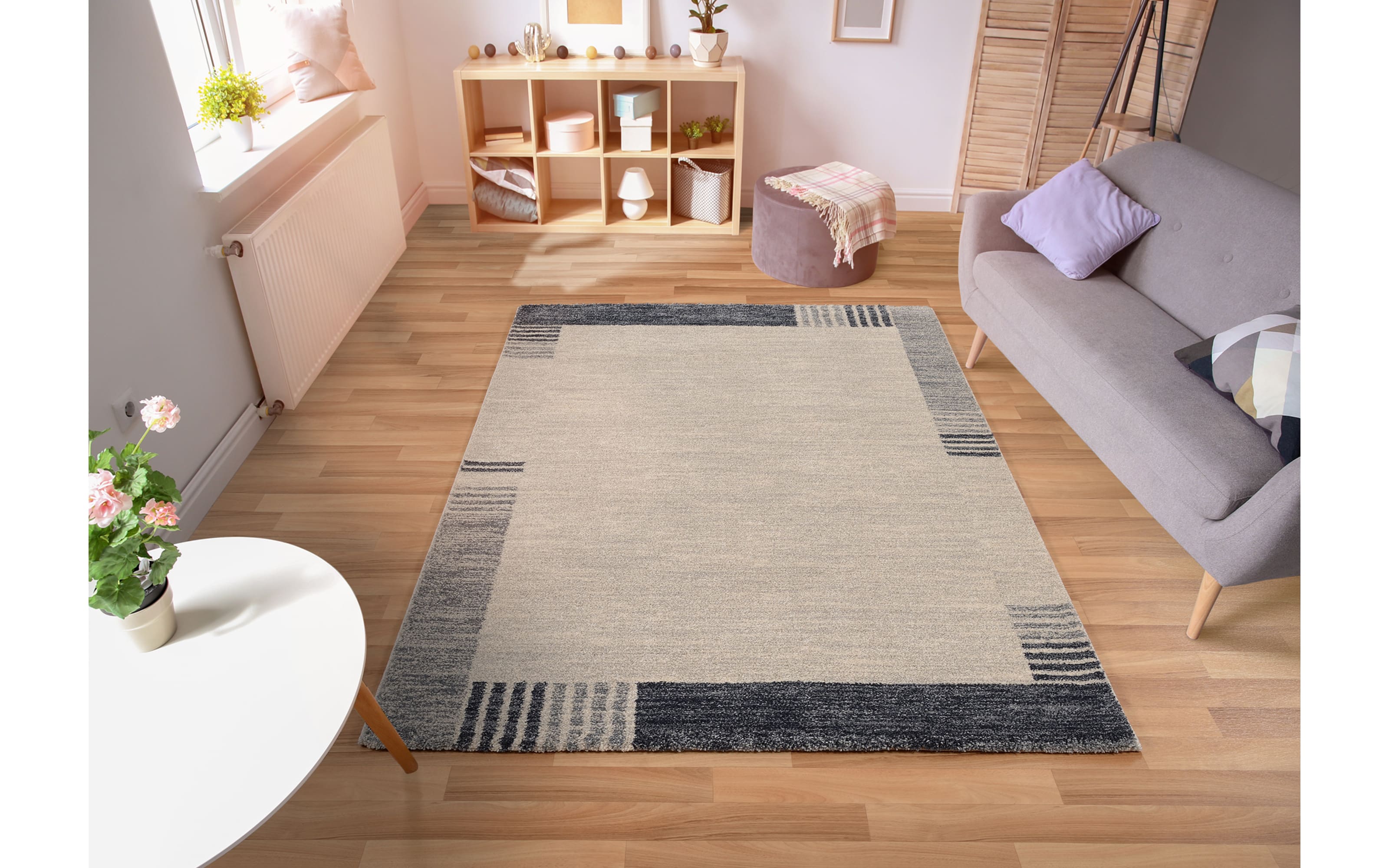 Teppich Ballance Kantium, grau/blau, 160 x 230 cm 
