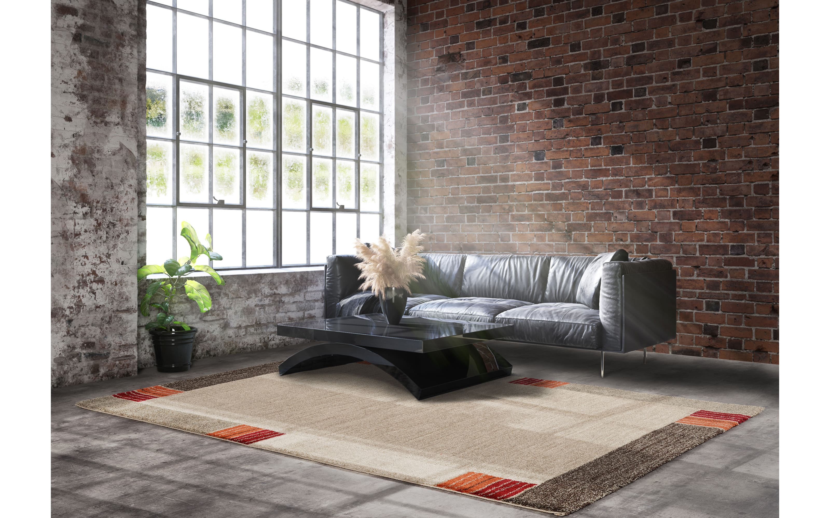 Teppich Ballance Kantium, beige/dunkelbraun, 160 x 230 cm 