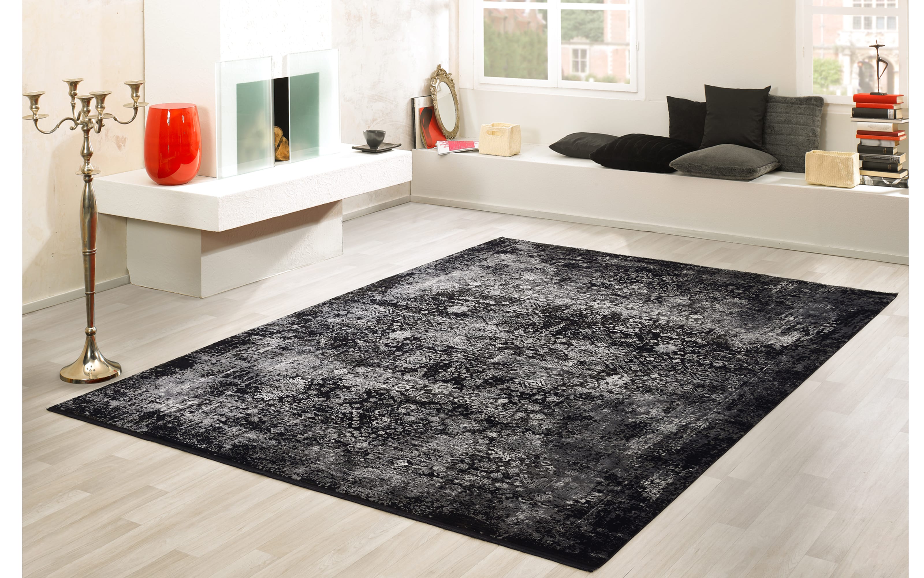Teppich Glorious Vita,  schwarz/grau, 160 x 230 cm