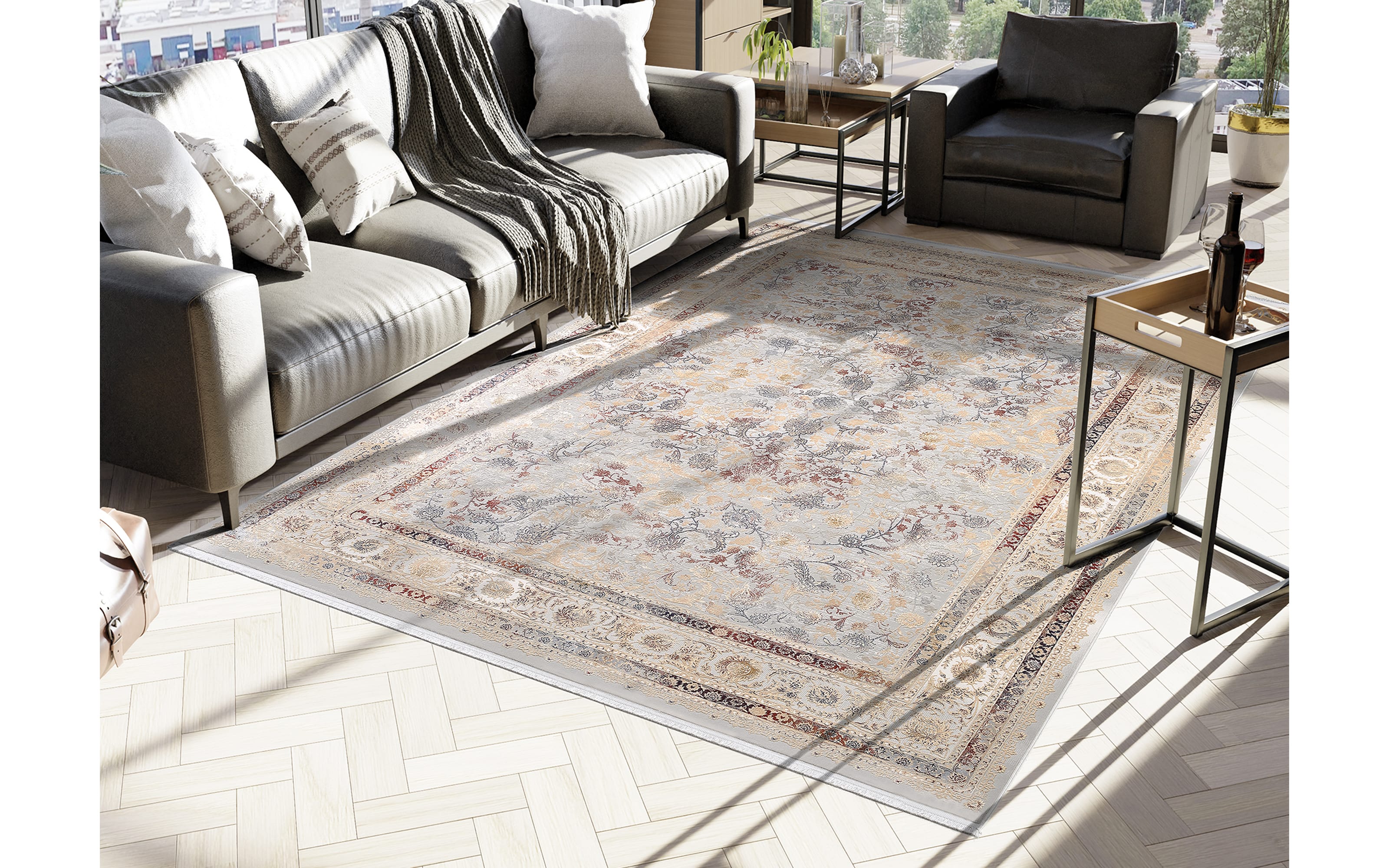 Teppich Majestic Mood, grau/mehrfarbig, 160 x 230 cm