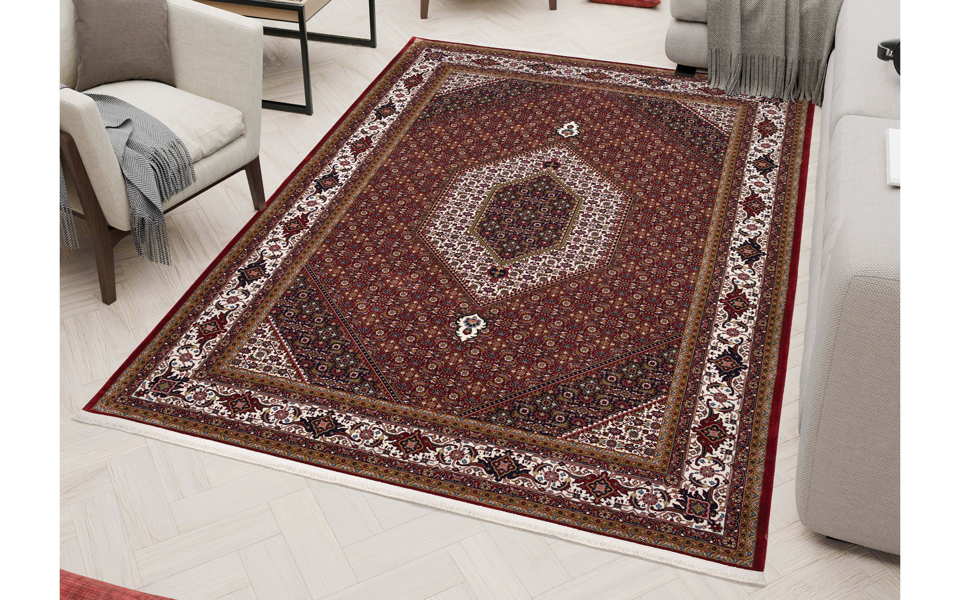 Teppich Seidenwind Bidjar, rot, 140 x 200 cm