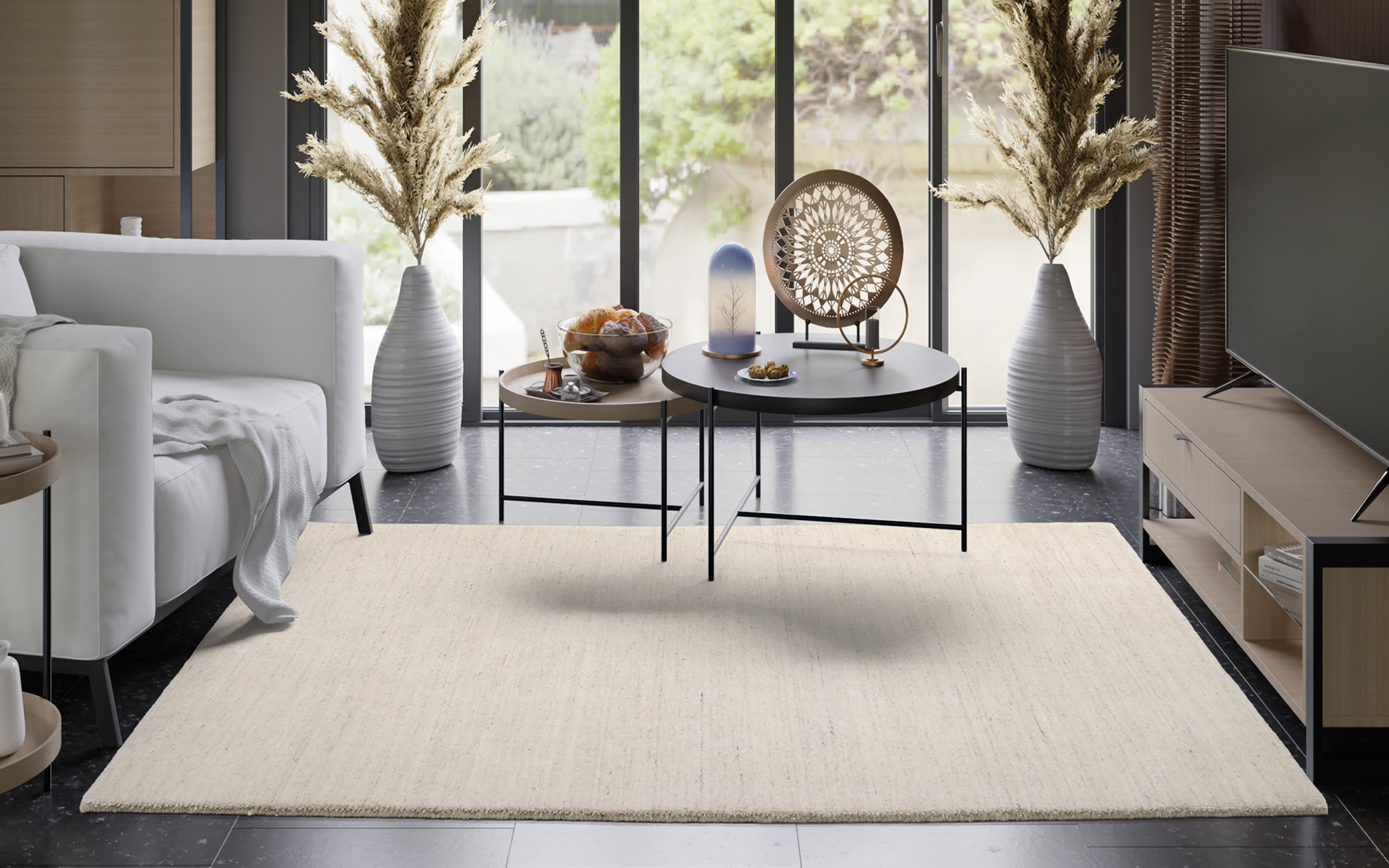 Teppich Moonweave Wool, beige, 140 x 200 cm