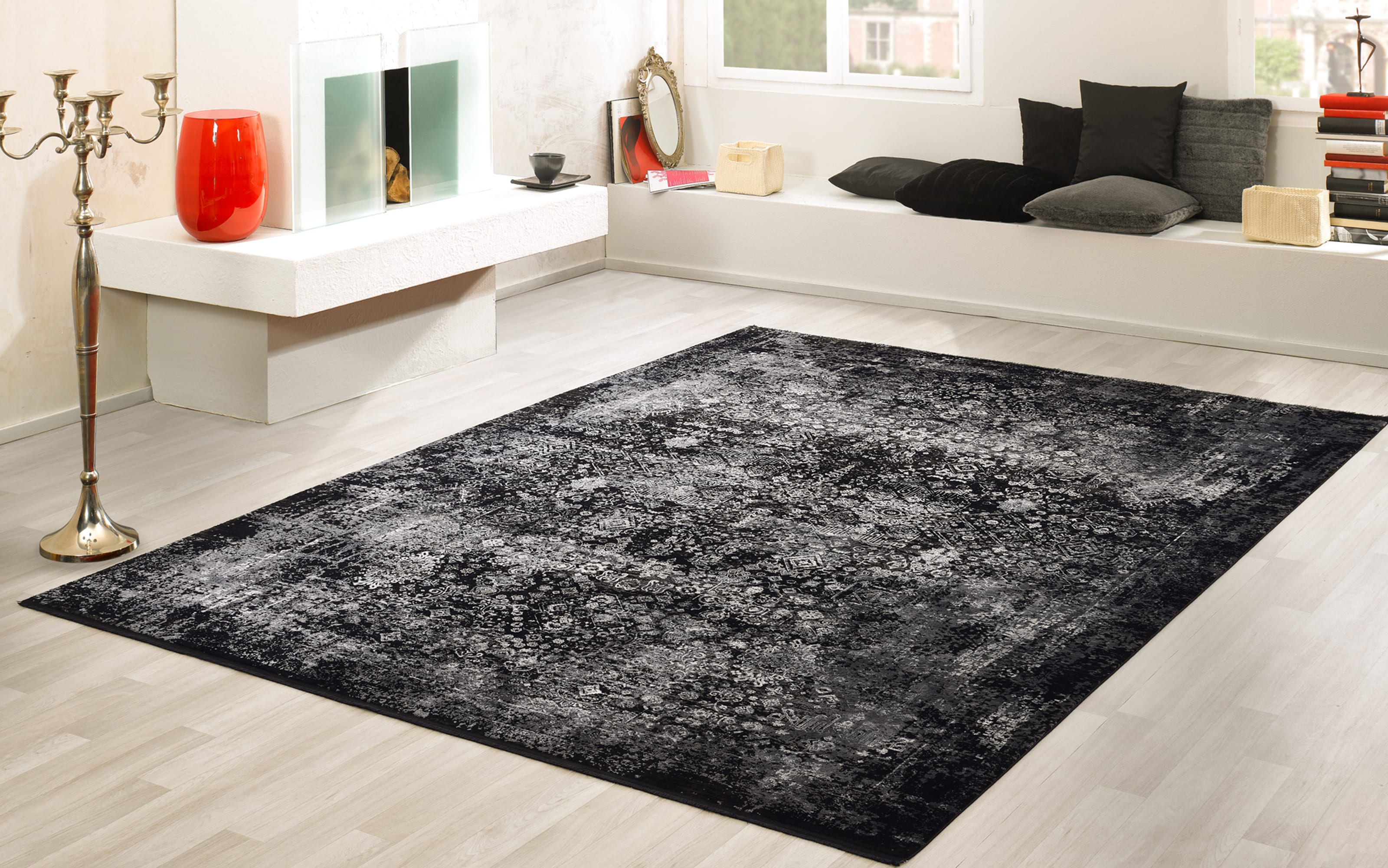 Teppich Glorious Vita,  schwarz/grau, 140 x 200 cm