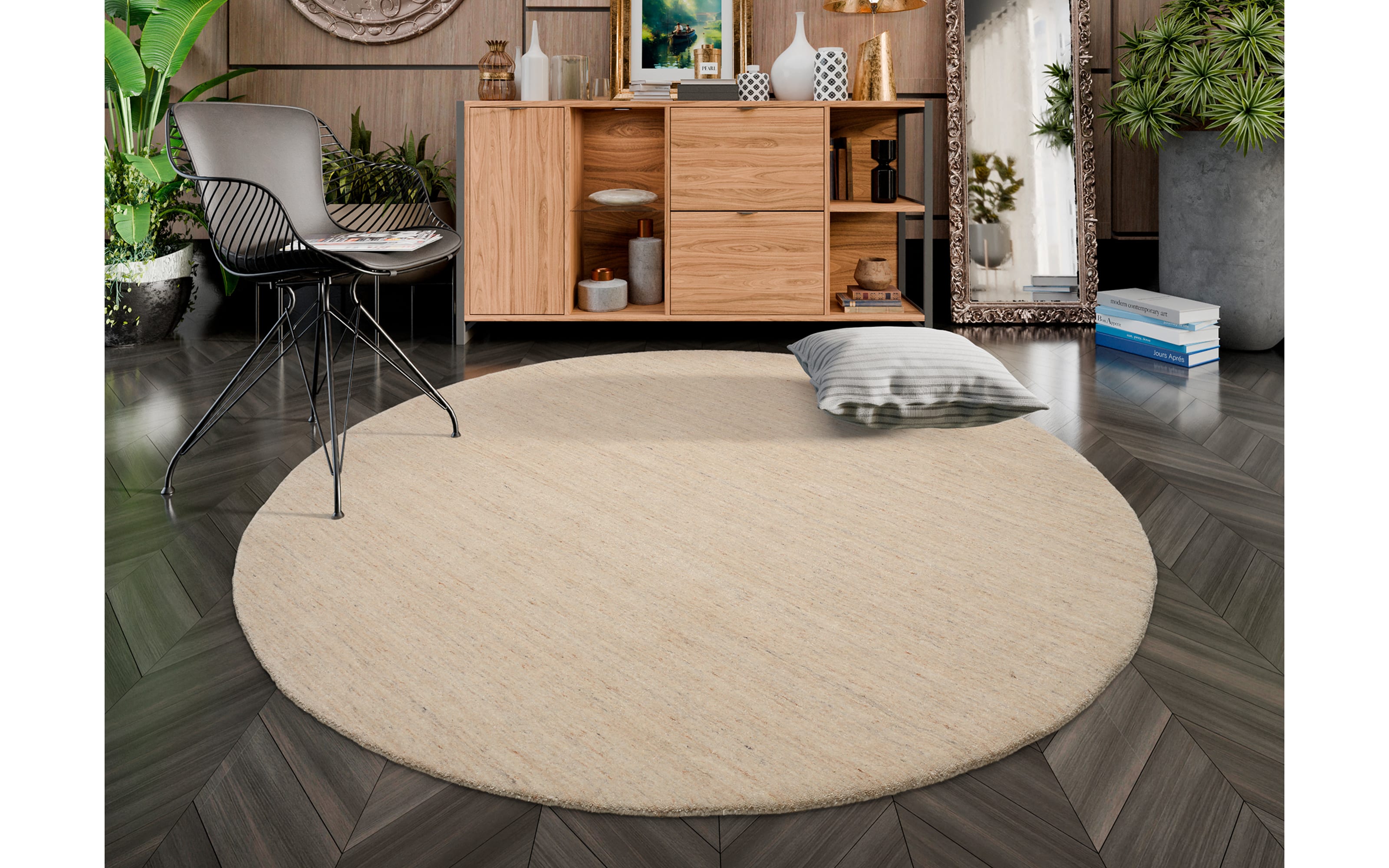 Teppich Moonweave Wool, beige, 150 cm 