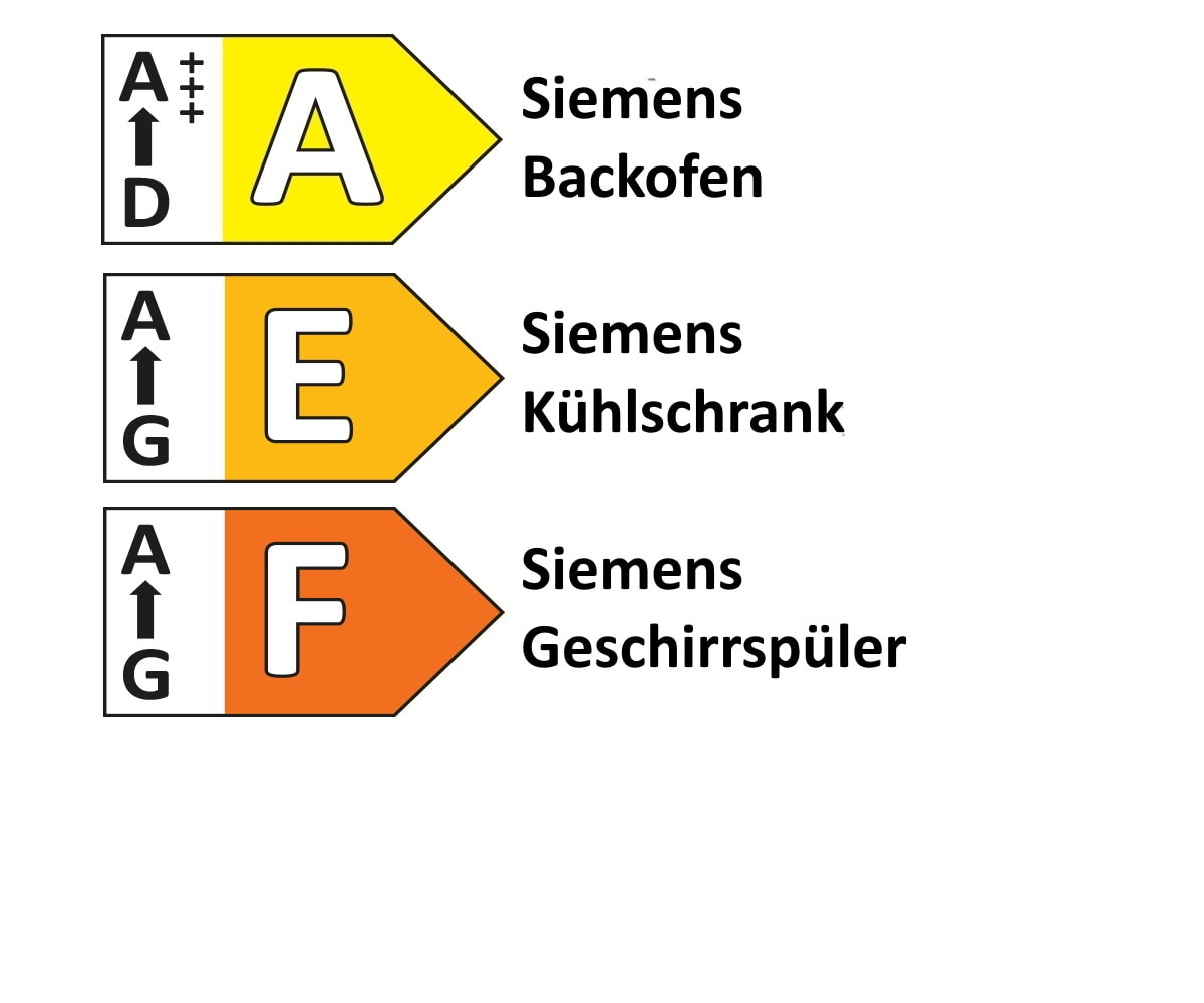 Einbauküche Rosian/Lenzen, Eiche Bergamo Nachbildung/seidengrau, inklusive Siemens Elektrogeräte