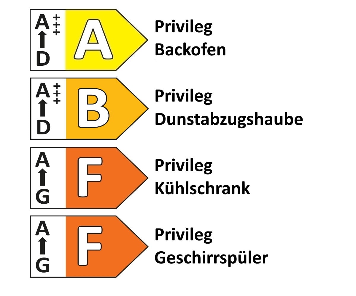 Einbauküche Roma, schwarz, inklusive Privileg Elektrogeräte