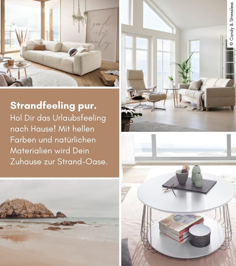 Wohnzimmer im Beachhousestil