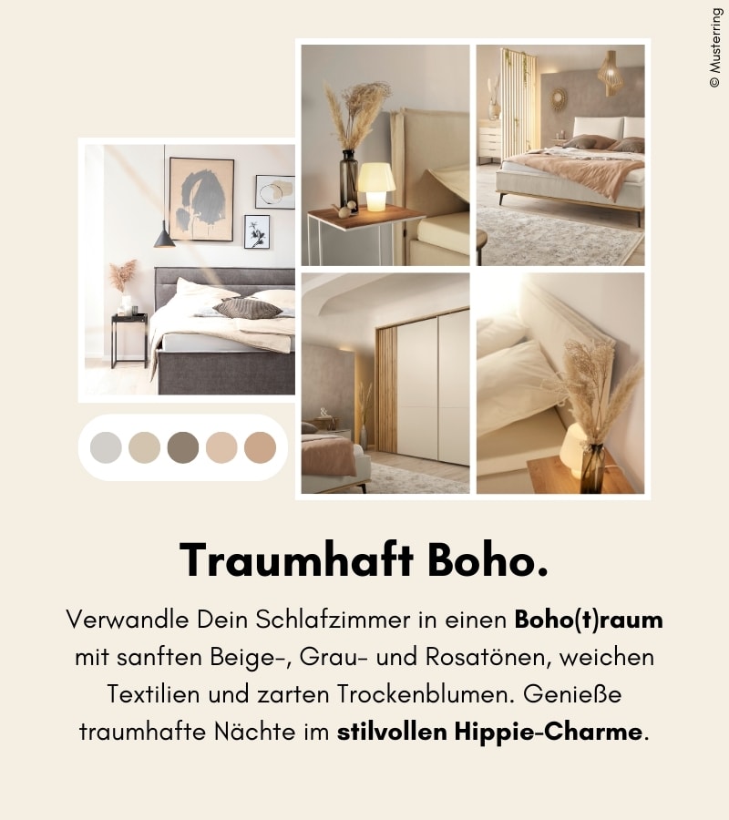 Schlafzimmer im Bohostil