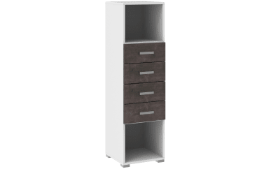 Schubkastenschrank Objekt Plus in weiß Matt/Quarzit-Optik