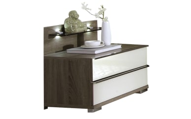 Schlafzimmer Loft in Trüffeleiche-Nachbildung/Magnolie, Schrankbreite