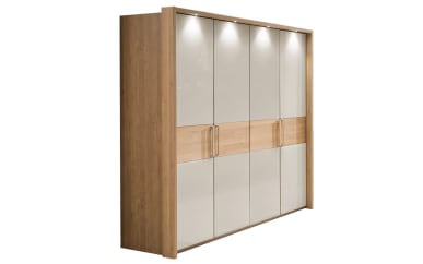 Drehtürenschrank Kiruna in champagner/Eiche Nachbildung, Breite ca. 200 cm