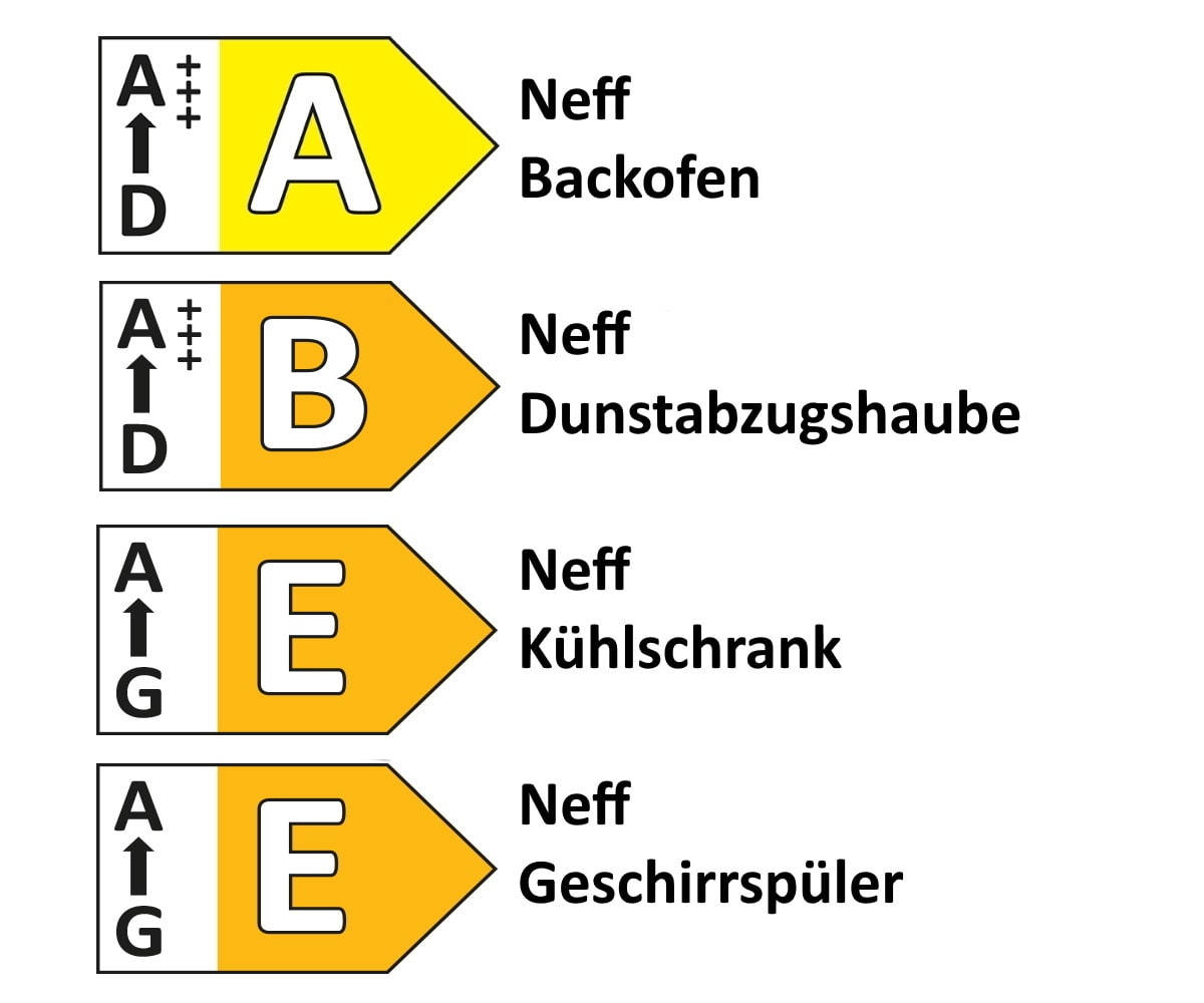 Einbauküche Felde, alpinweiß Hochglanz, inklusive Neff Elektrogeräte