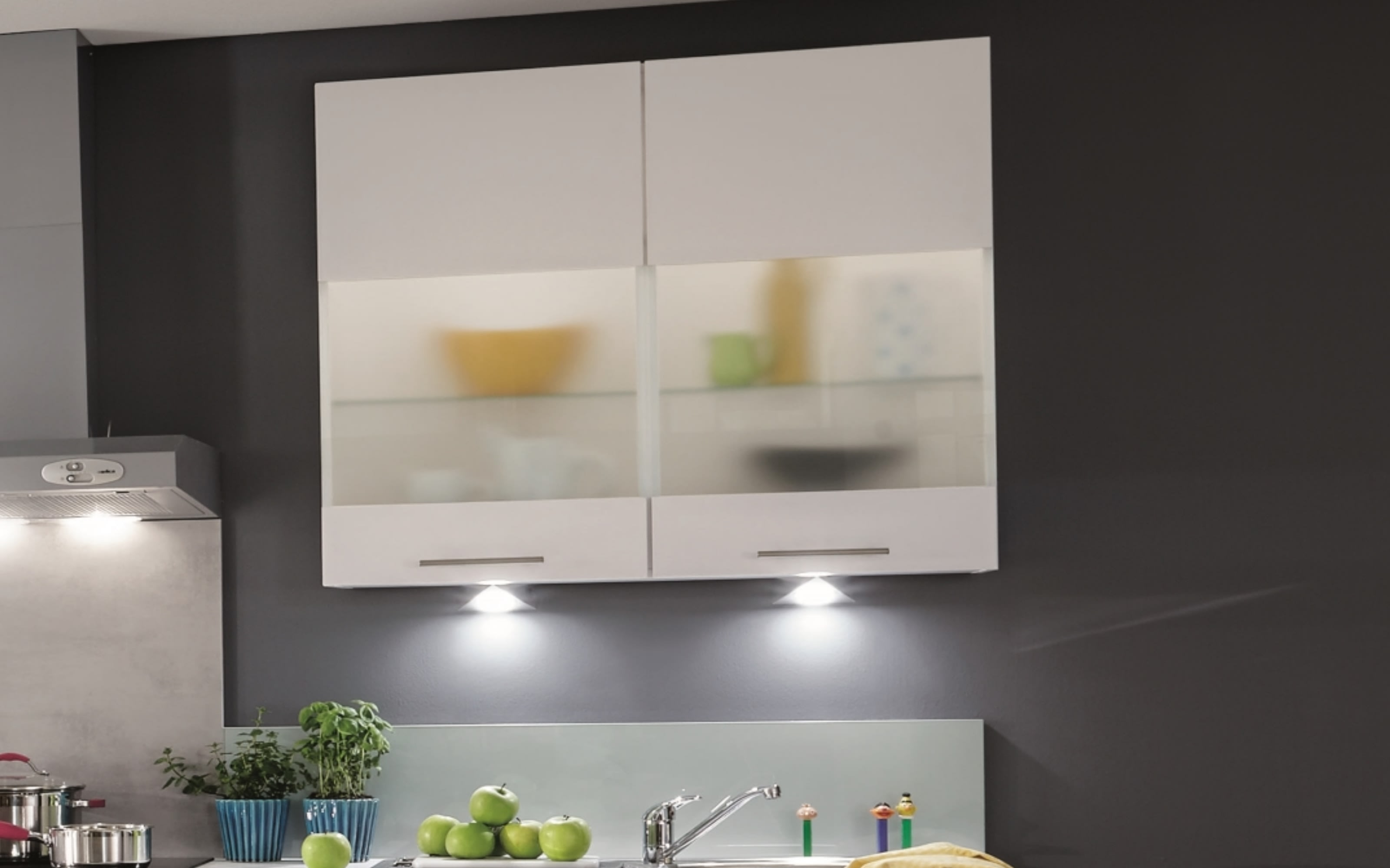 Einbauküche Riva, Beton grau Nachbildung, inklusive Elektrogeräte 