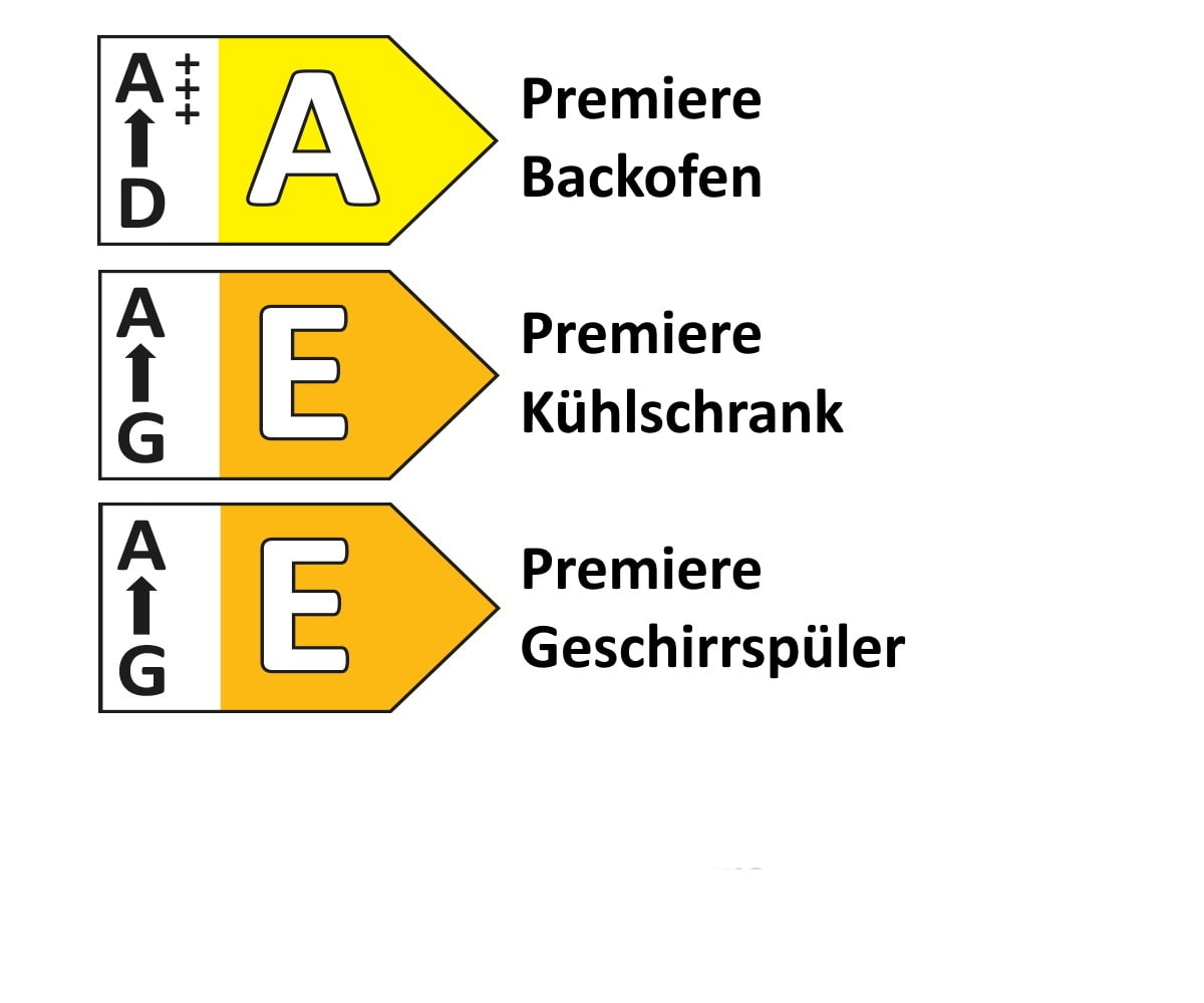 Einbauküche Rosian, Nussbaum Nachbildung, inklusive Miele Kochfeldabzug, inklusive Elektrogeräte