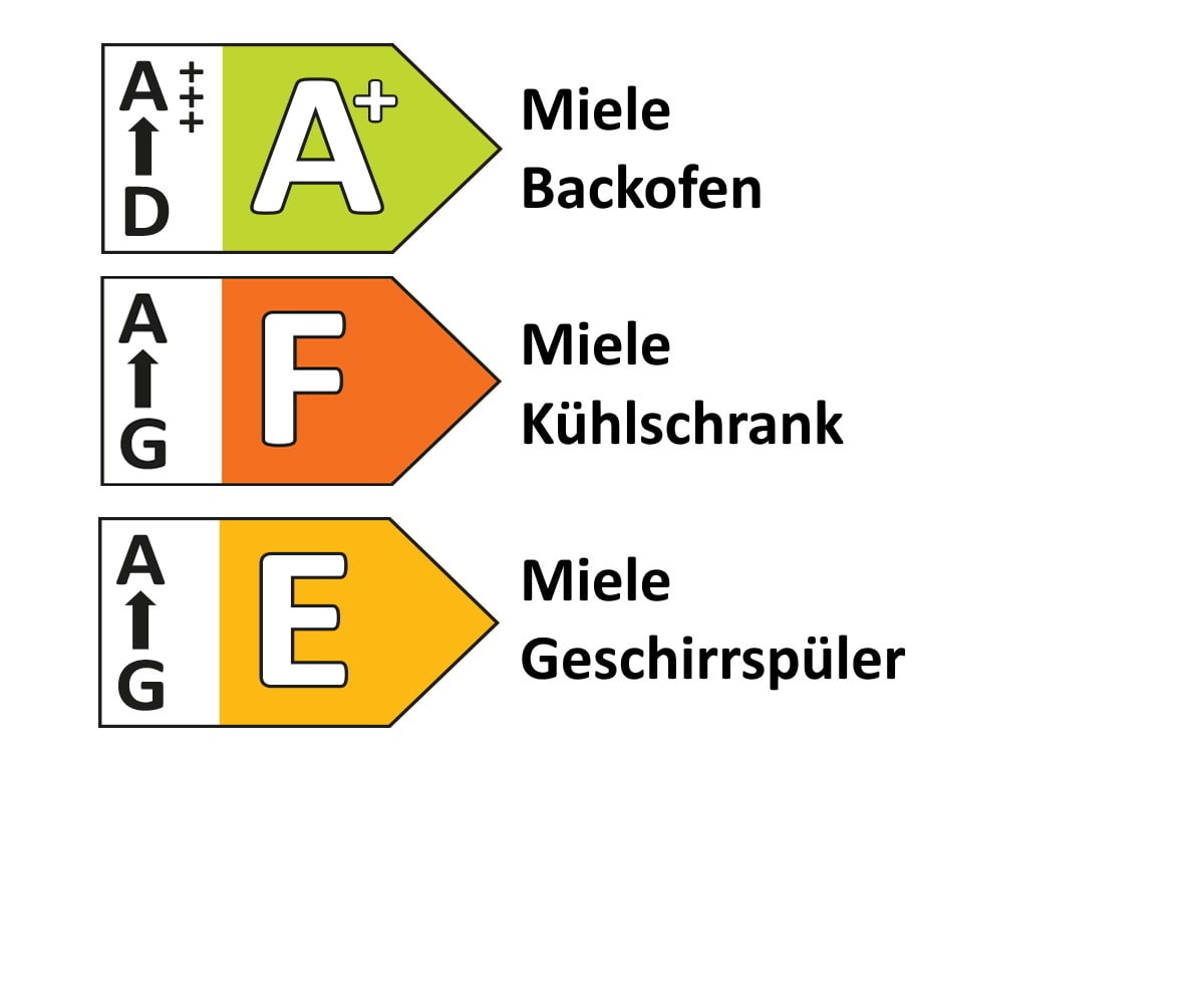 Einbauküche Rosian, Beton grau Nachbildung, inkl. Miele Elektrogeräte