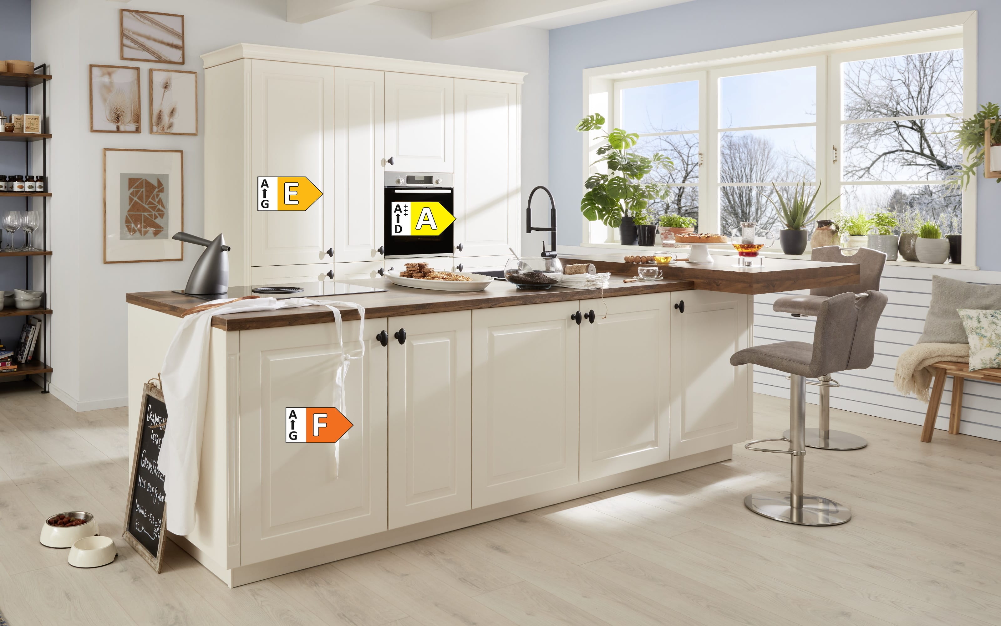 Einbauküche Sylda, weiß, inkl. Bosch Elektrogeräte