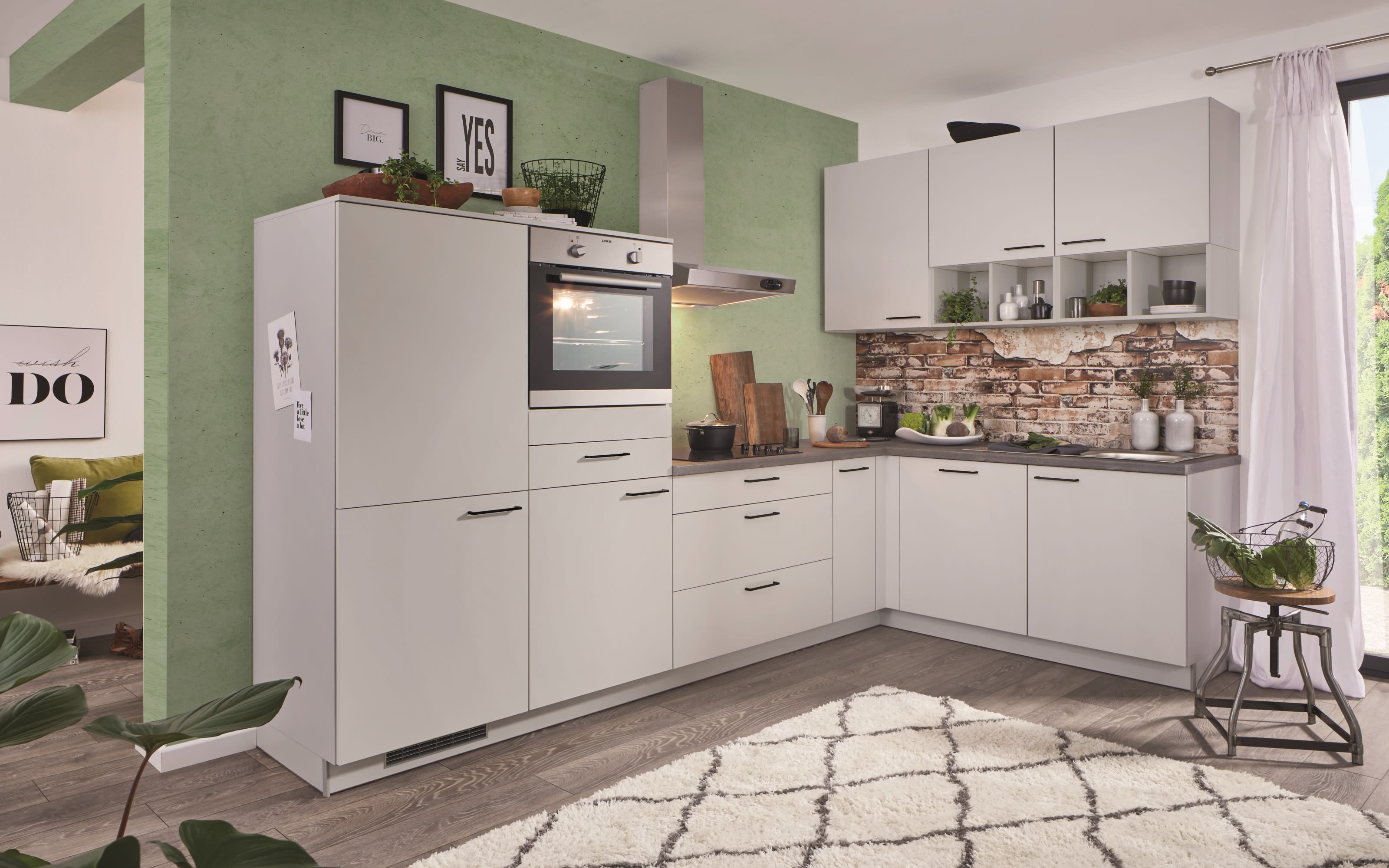 Einbauküche PN80, lichtgrau, inklusive Elektrogeräte online bei Hardeck kaufen