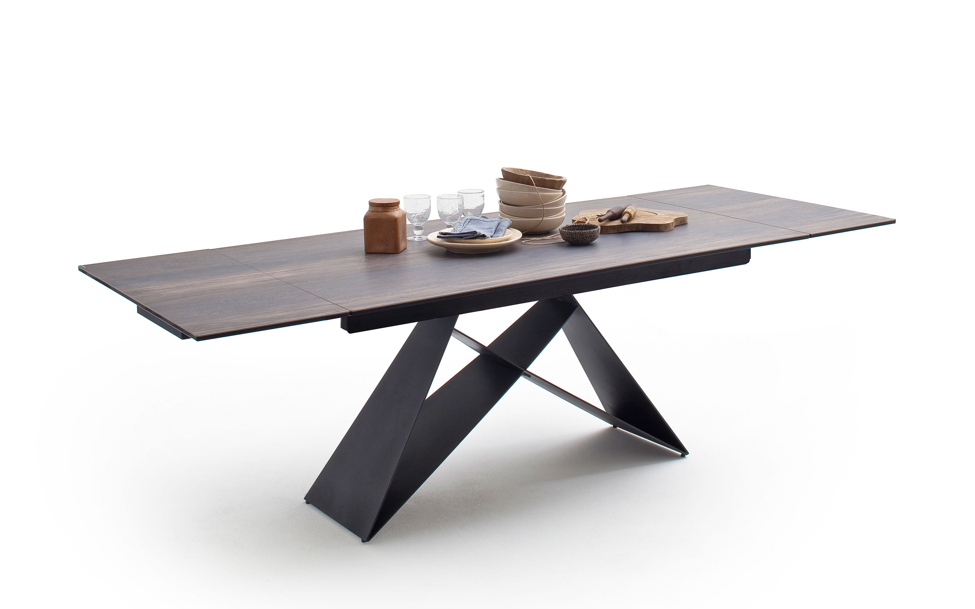 Esstisch Kobe in Holznachbildung barrique, mit ausziehbarer Tischplatte