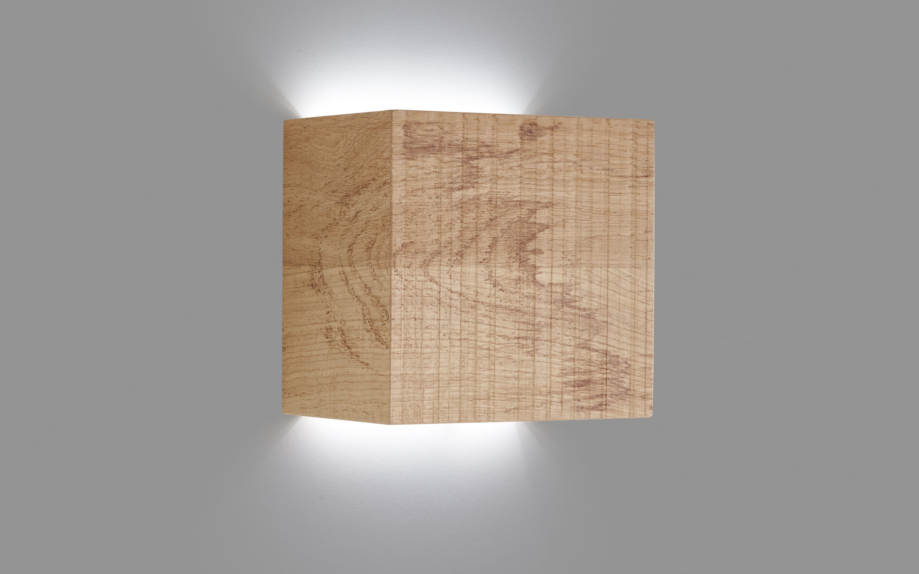 LED-Wandleuchte, Riffeiche Umato, 20 x 20 cm