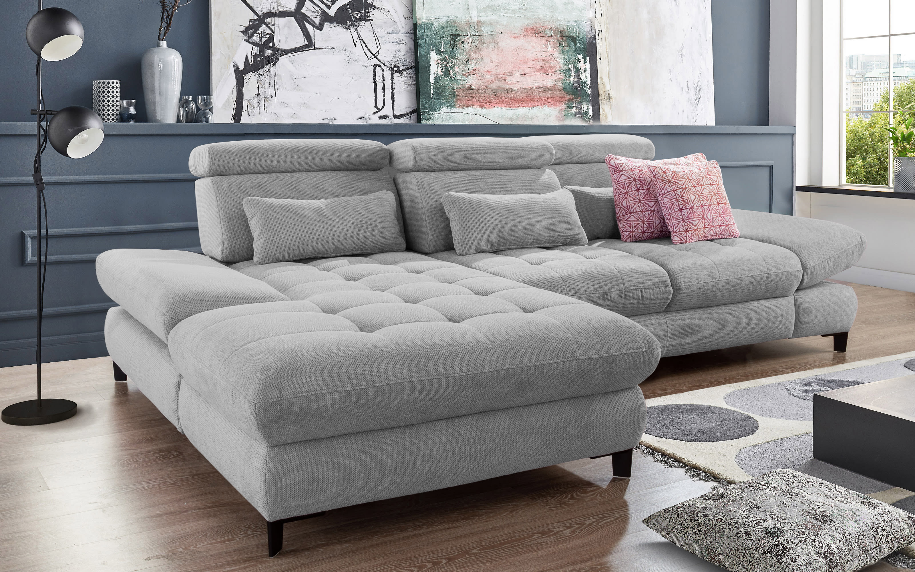 Wohnlandschaft Carolina in silver online bei Hardeck kaufen