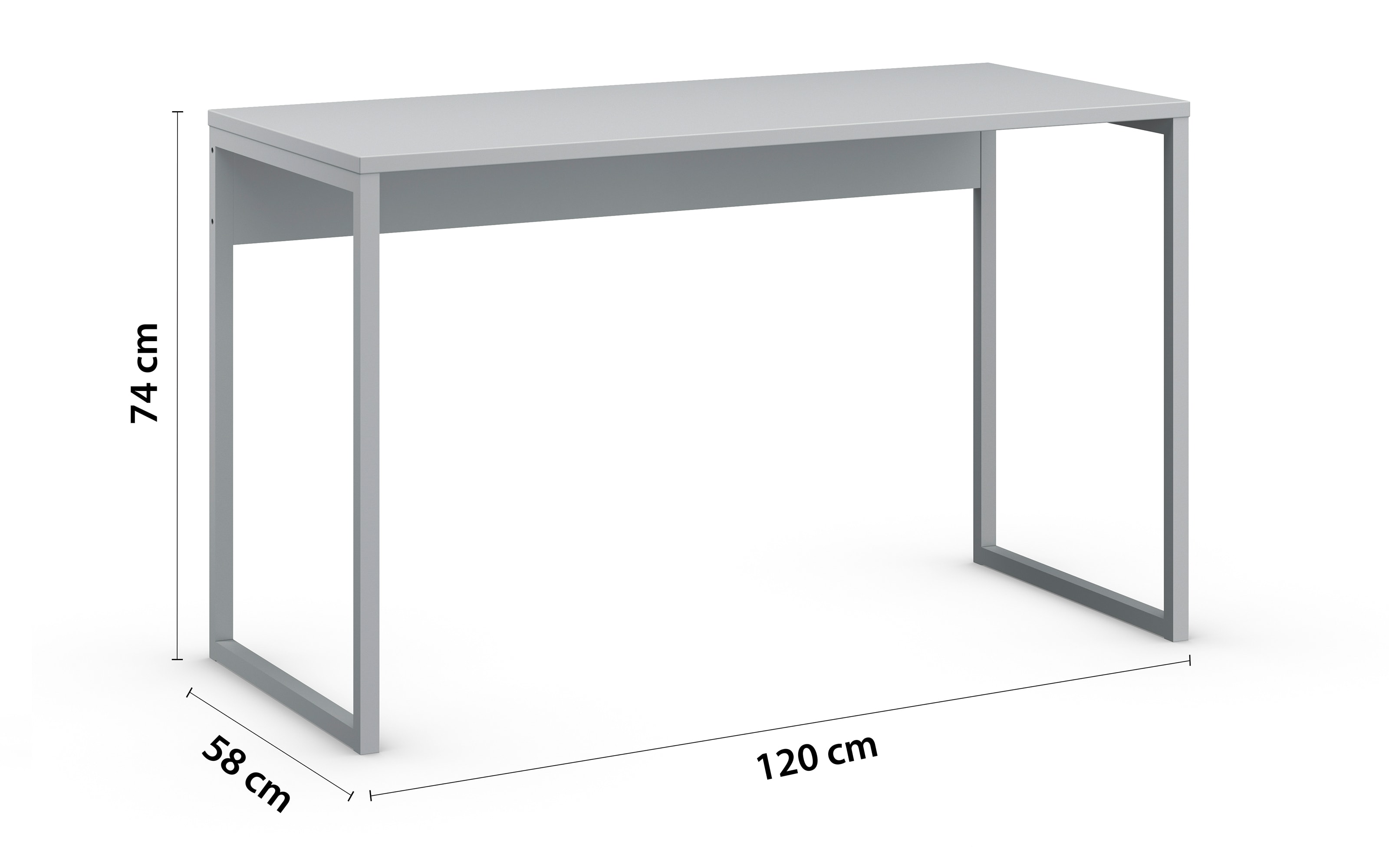 Schreibtisch Jumex, seidengrau, 120 x 58 cm